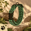 Green Triangle – Design-Hundehalsband mit geometrischem Muster & Metallbeschlägen - Sunbeamstore