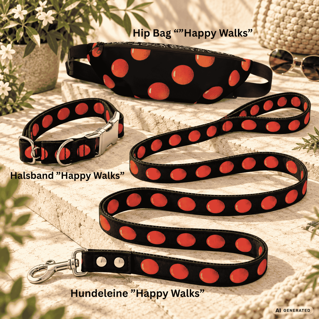 Happy Walks - Hundehalsband mit farbenfrohem Punktemuster - Sunbeamstore