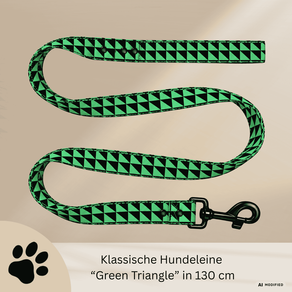 Green Triangle – Design-Hundeleine in Grün & Schwarz | Geometrisches Muster - Sunbeamstore
