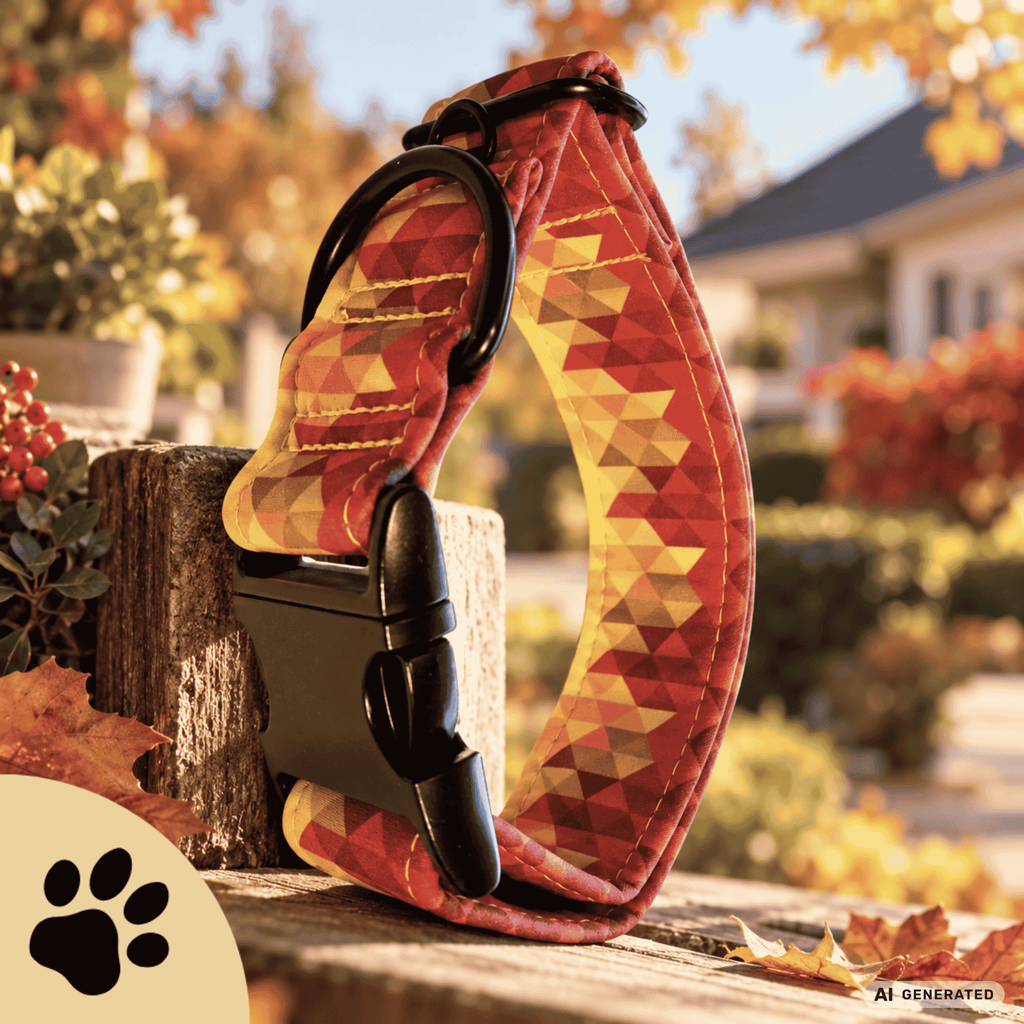 Herbstfeuer - Hundehalsband mit geometrischem Herbstmuster - Sunbeamstore