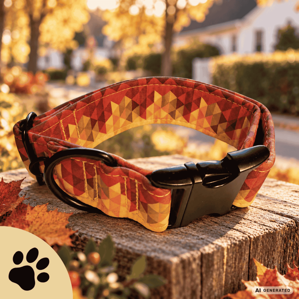 Herbstfeuer - Hundehalsband mit geometrischem Herbstmuster - Sunbeamstore