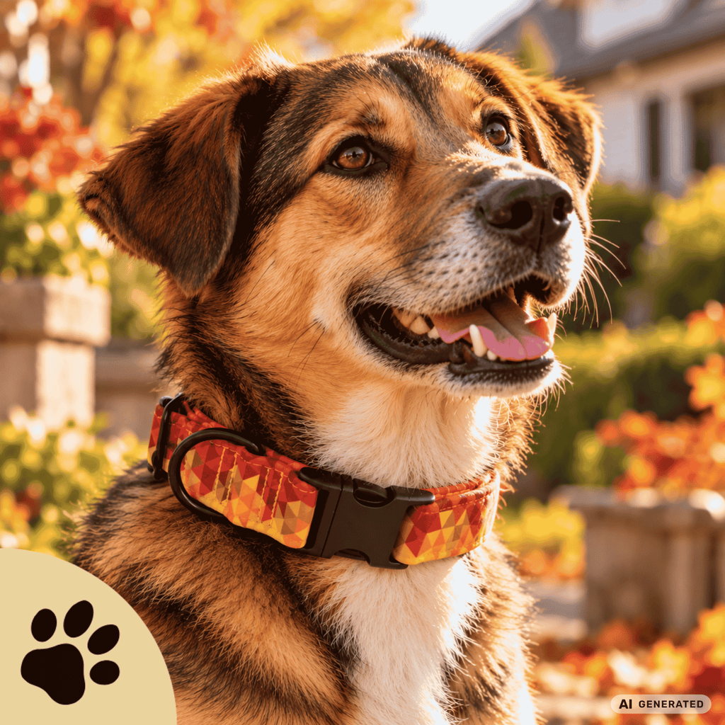 Herbstfeuer - Hundehalsband mit geometrischem Herbstmuster - Sunbeamstore