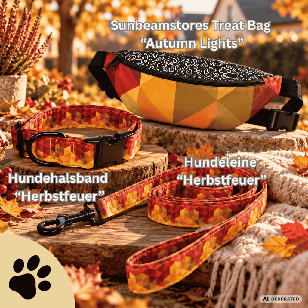 Herbstfeuer - Hundehalsband mit geometrischem Herbstmuster - Sunbeamstore