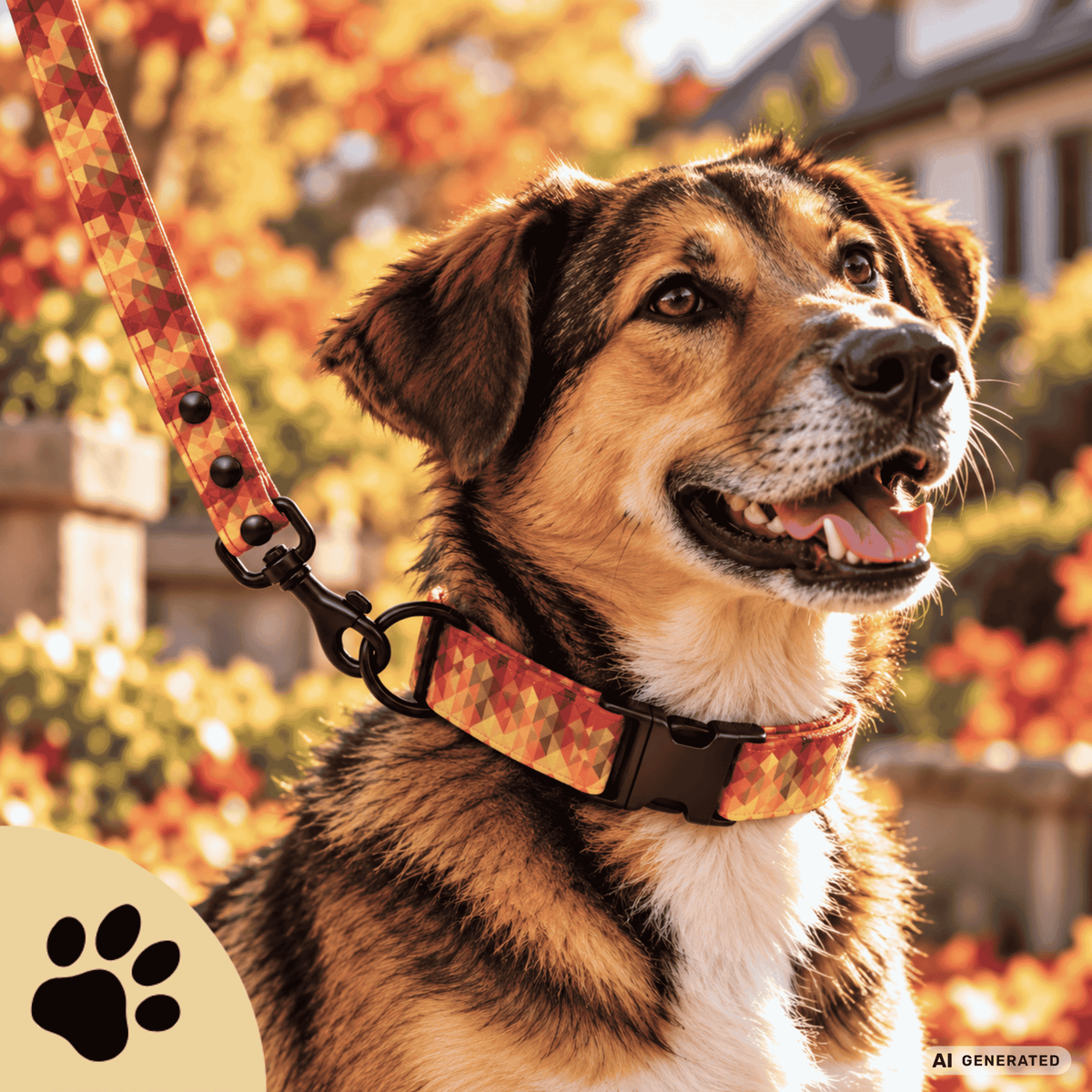 Herbstfeuer - Hundeleine mit stylischem Herbstmuster - Sunbeamstore