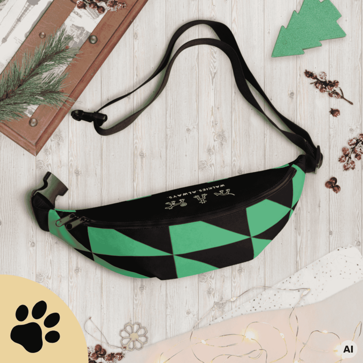 Sunbeamstore Big Treat Bag - "Green Triangle"