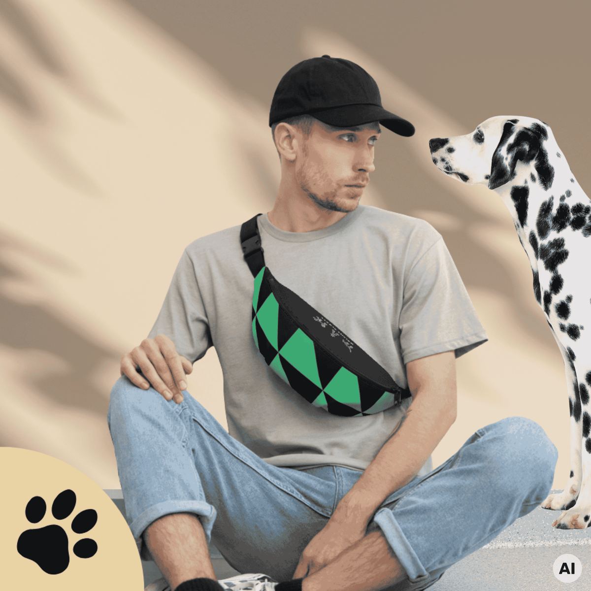 Sunbeamstore Big Treat Bag - "Green Triangle"