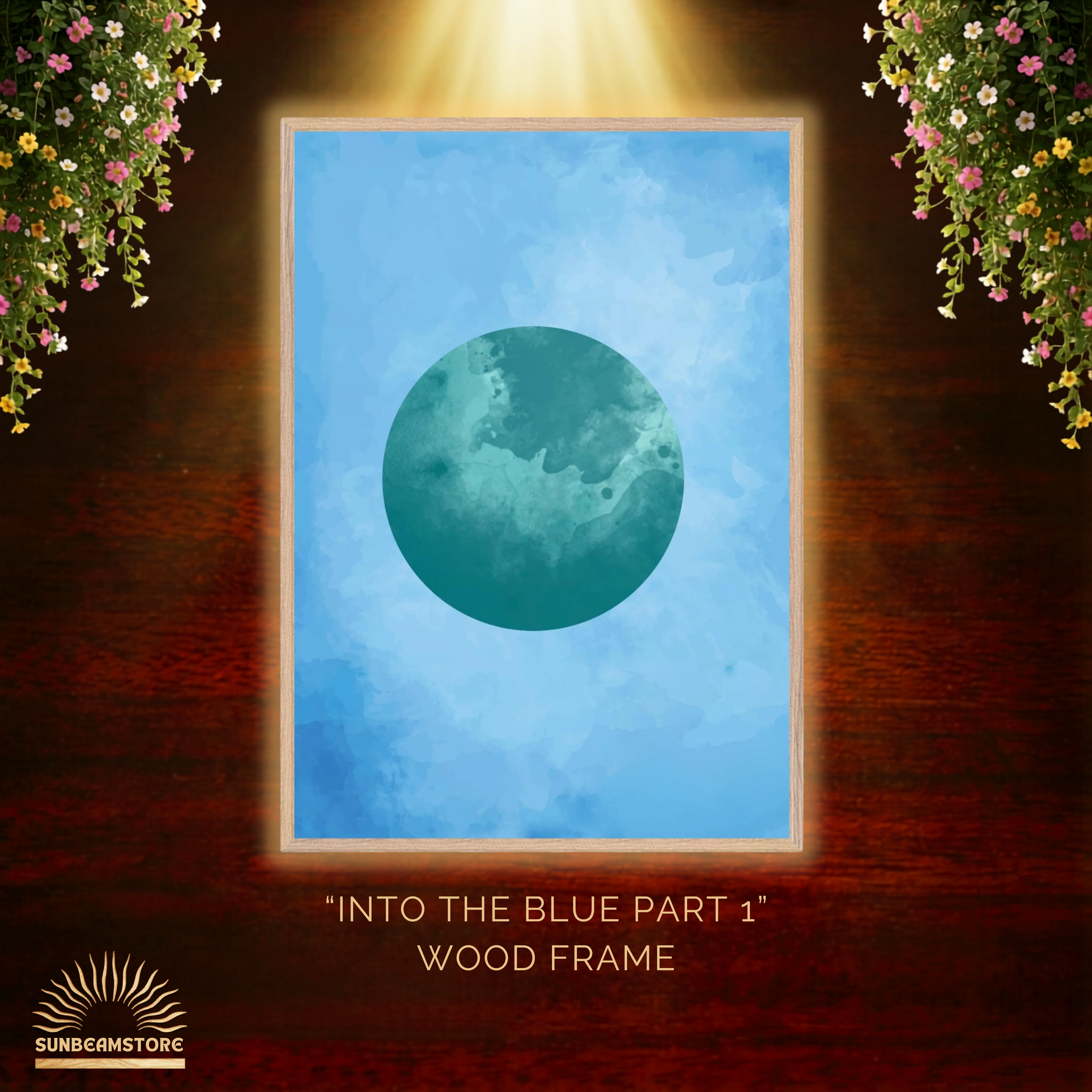 Into the blue (Part 1 von 3)   Premium Wooden Framed Poster With Premium Semi-Glossy Paper 70x100 cm / 28x40″