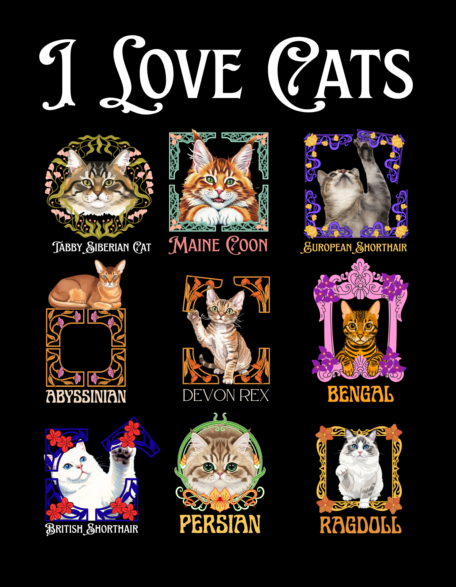 I Love Cats Shirt    Classic Womens Crewneck T-shirt | Gildan® 64000L