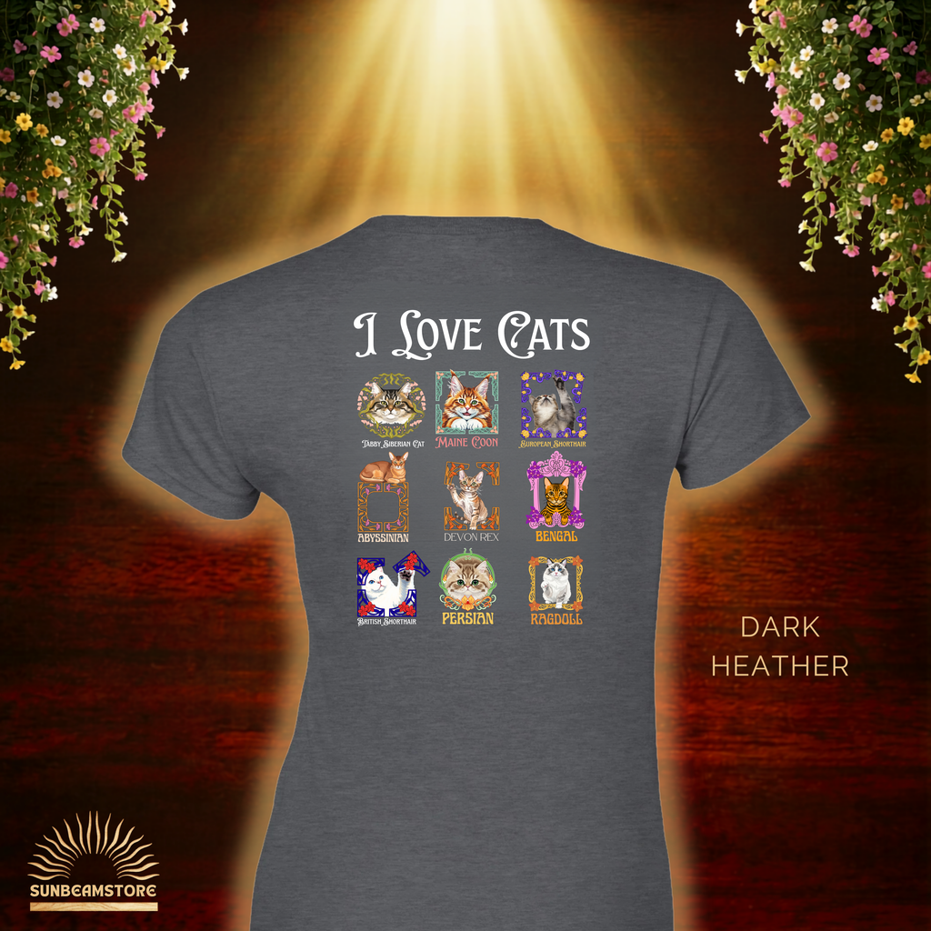 I Love Cats Shirt    Classic Womens Crewneck T-shirt | Gildan® 64000L