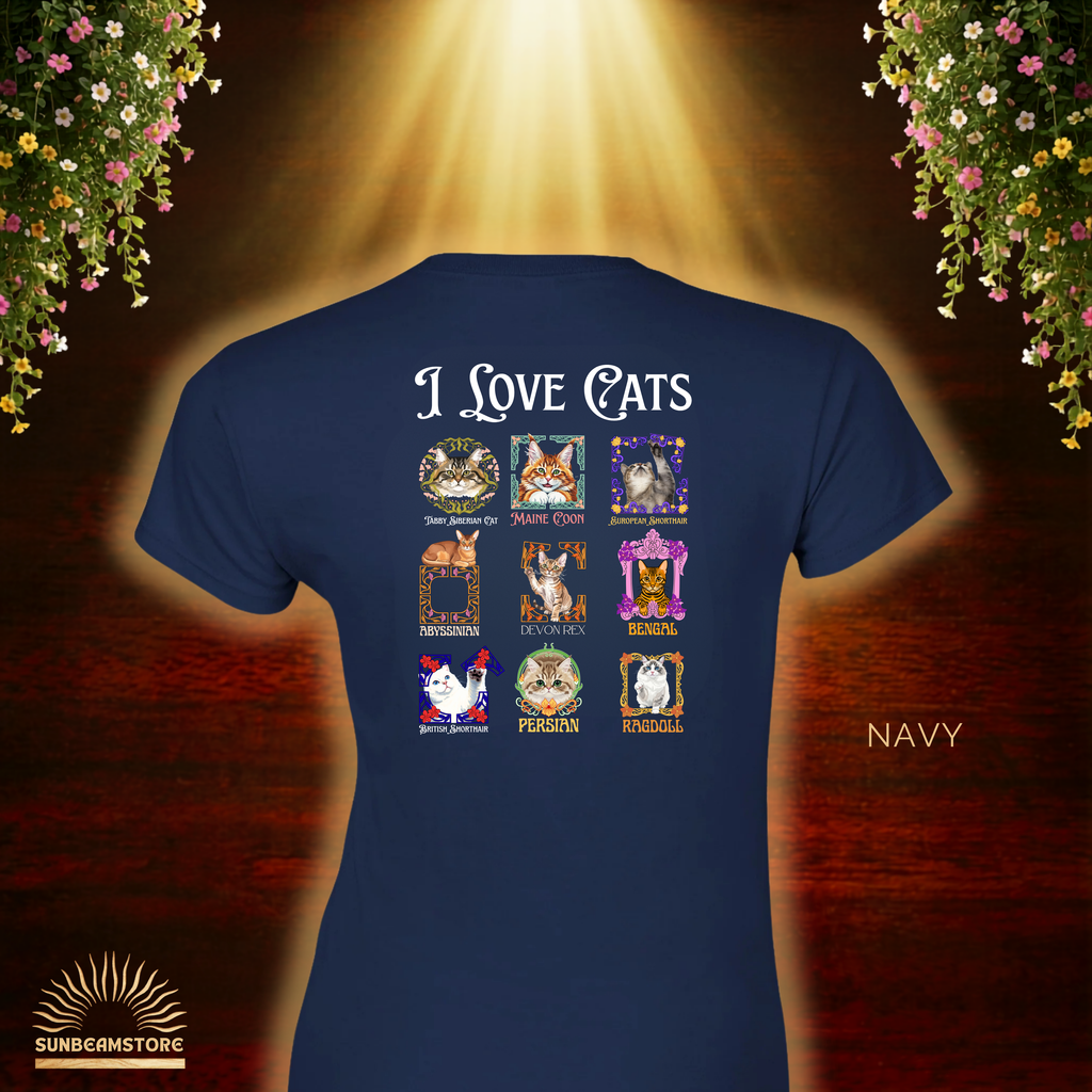 I Love Cats Shirt    Classic Womens Crewneck T-shirt | Gildan® 64000L