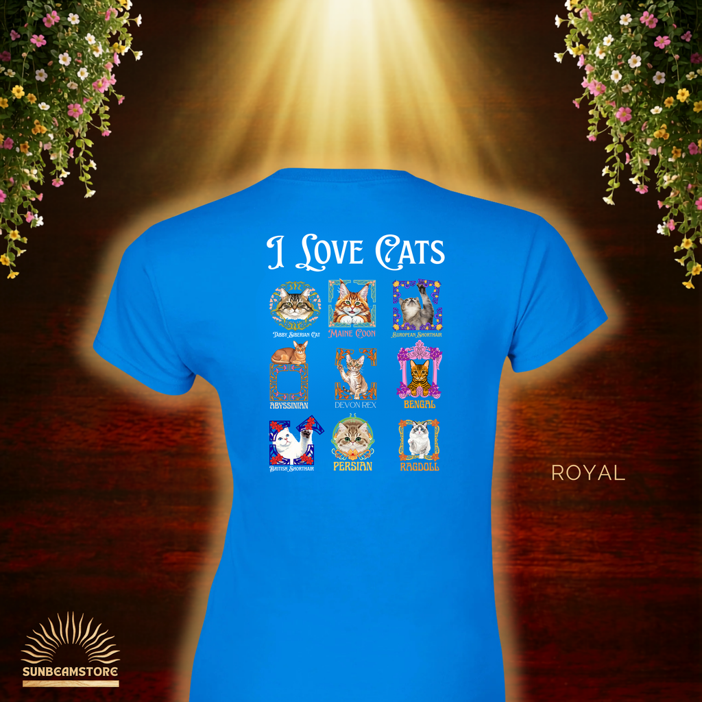 I Love Cats Shirt    Classic Womens Crewneck T-shirt | Gildan® 64000L