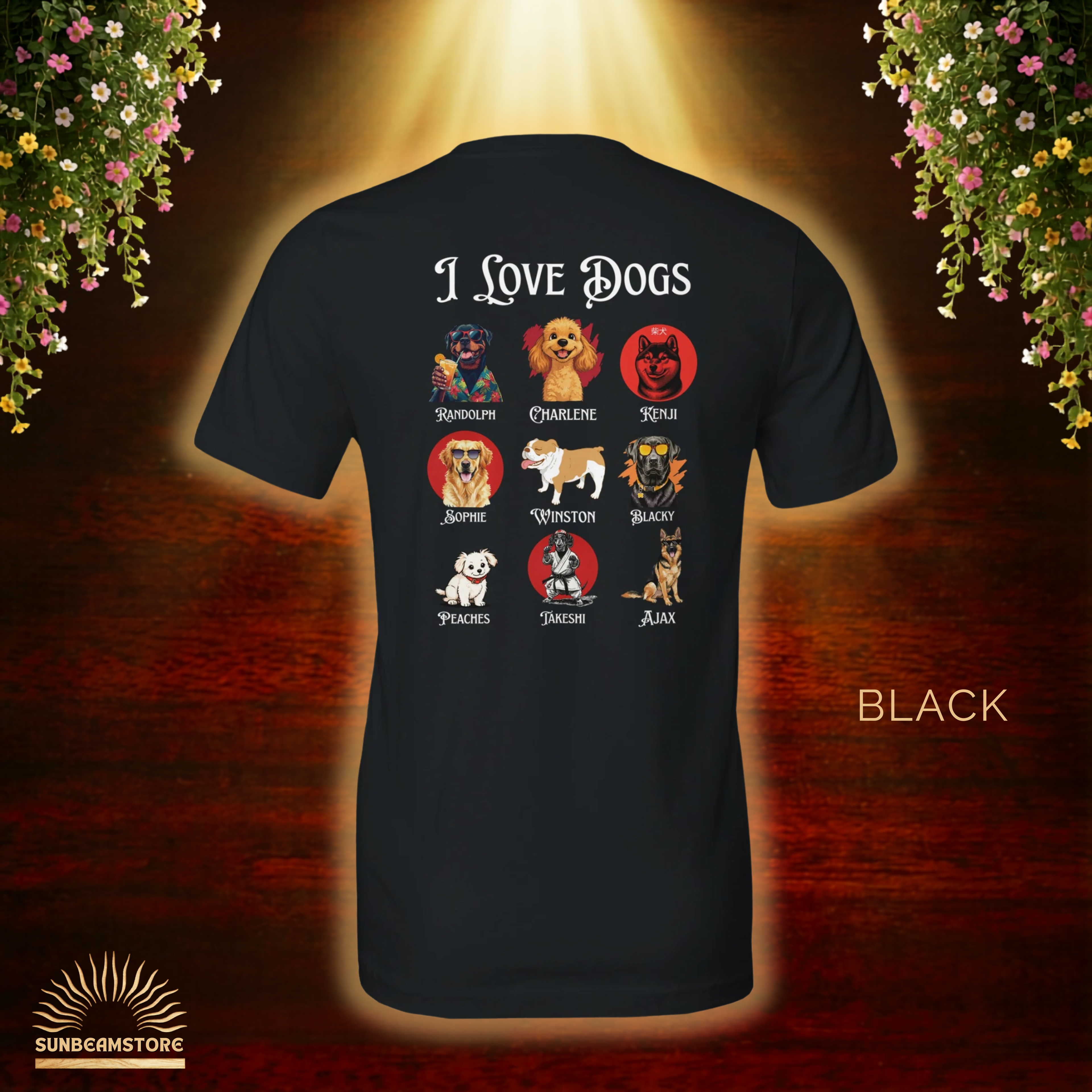 I Love Dogs T-Shirt – Hundeliebe Shirt für Hundefans | Dog Lover Geschenk Unisex Bella Canvas 3001