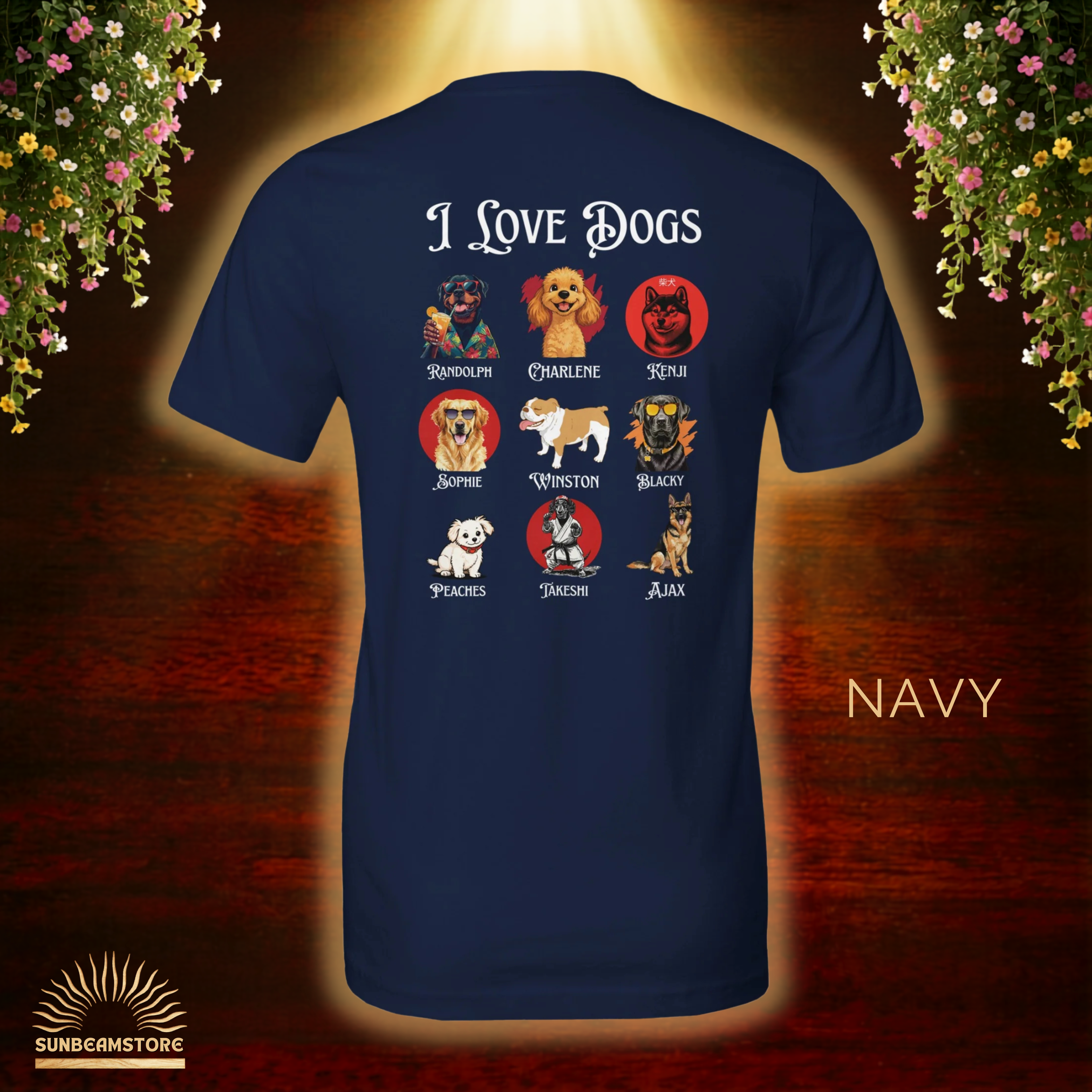I Love Dogs T-Shirt – Hundeliebe Shirt für Hundefans | Dog Lover Geschenk Unisex Bella Canvas 3001
