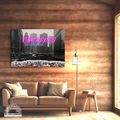 NATURE RECLAIMS Series – Part I | Kidnapped by Concrete | Black and White Neon Wall Art Print | Urban Concept Art | 70x100 cm Foam Print