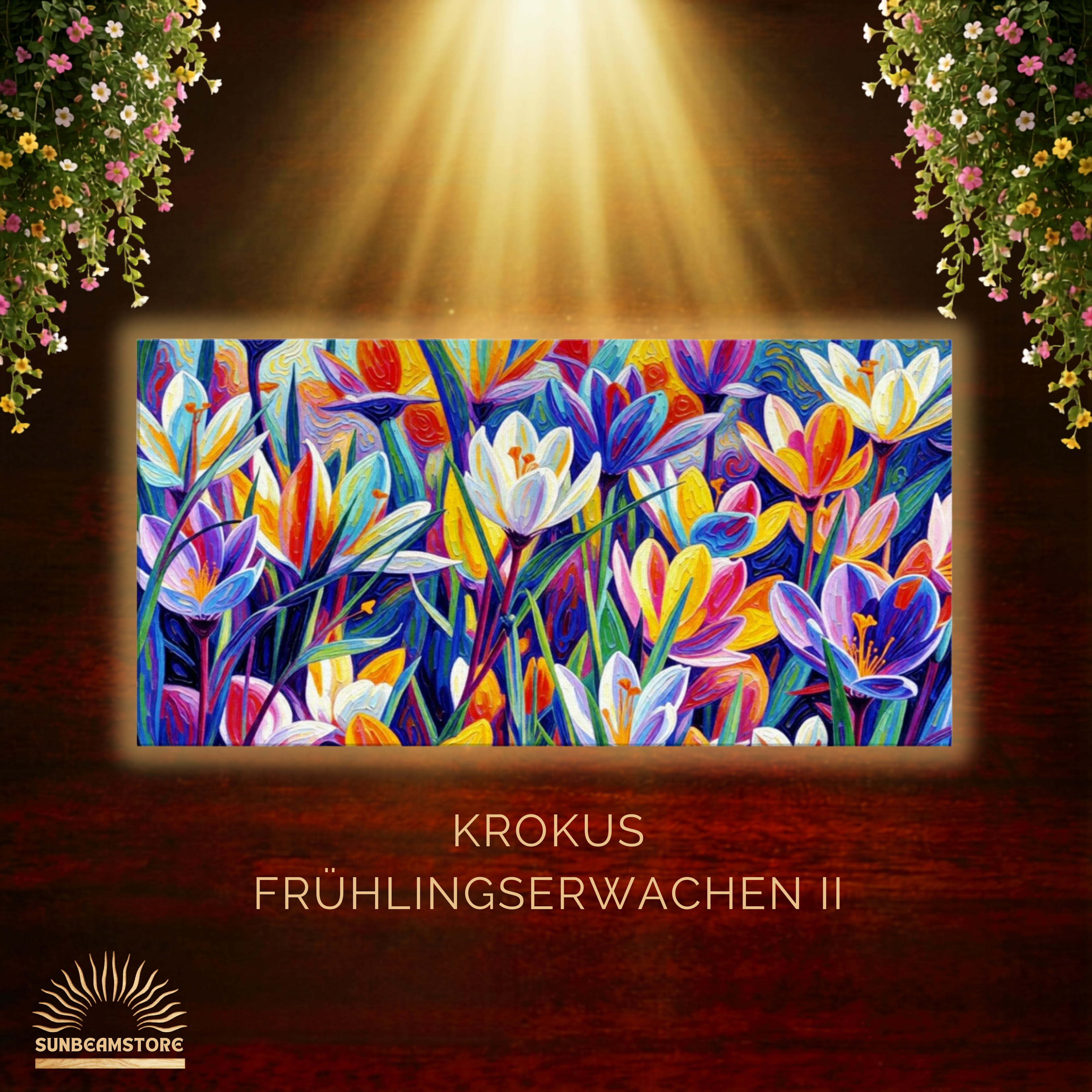 Krokus Frühlingserwachen II – Leinwandbild 100×50 cm | Helles Blumenbild auf Canvas | Moderne Wandkunst