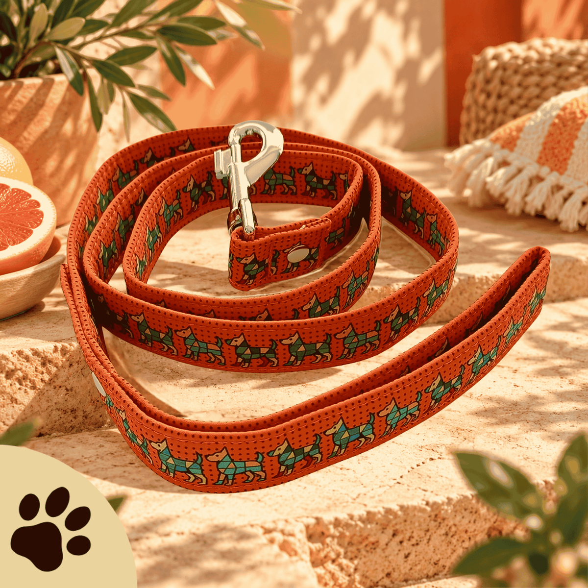 Bunter Hund - Hundeleine mit farbenfrohem Muster als Standard-oder verstellbare Leine - Sunbeamstore