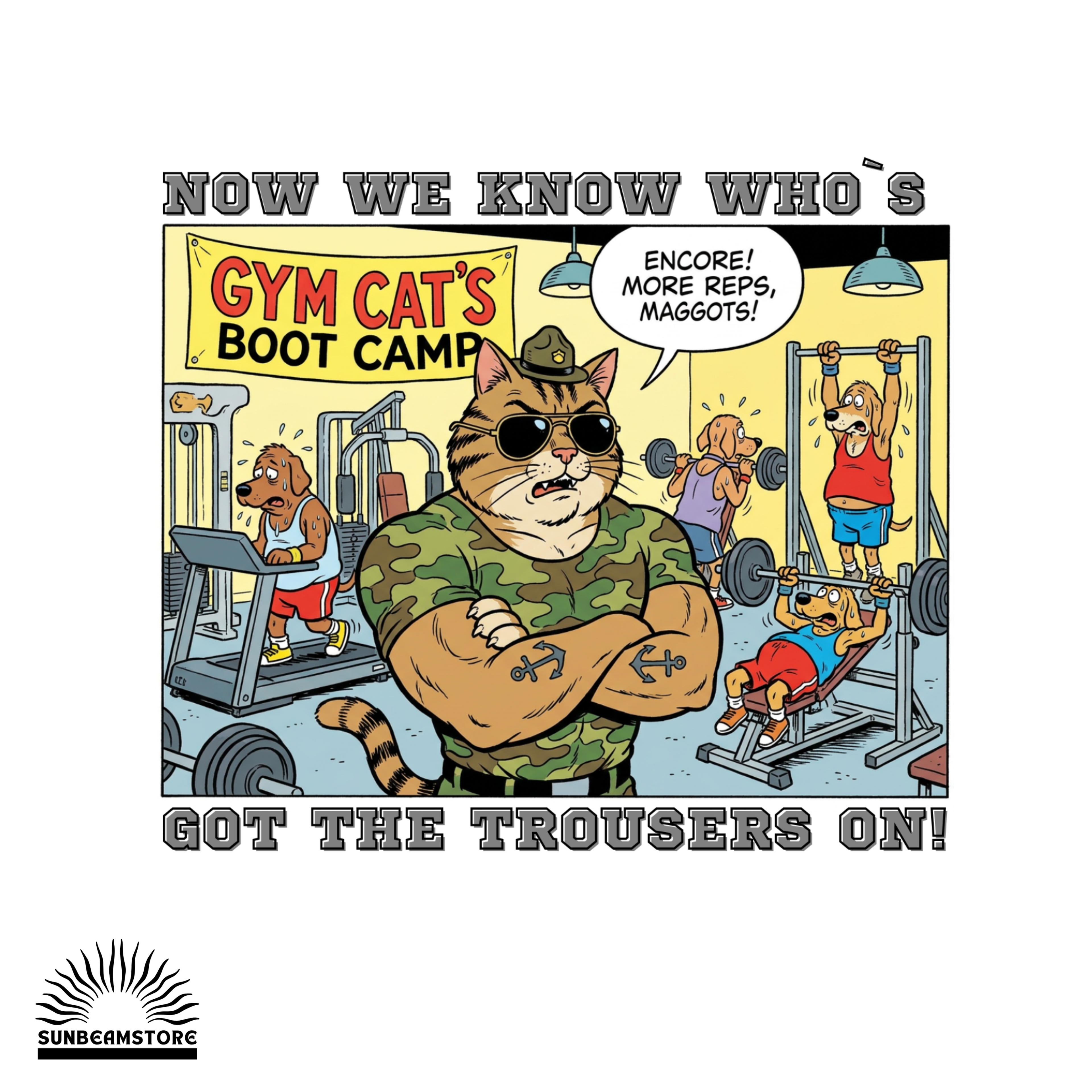 Max the Gym Cat I  – Lustiges Katzen Fitness T-Shirt I Comic Katzen Shirt mit Rückenprint für Gym-Fans und Katzenliebhaber - Premium Unisex Crewneck T-shirt | Bella + Canvas 3001