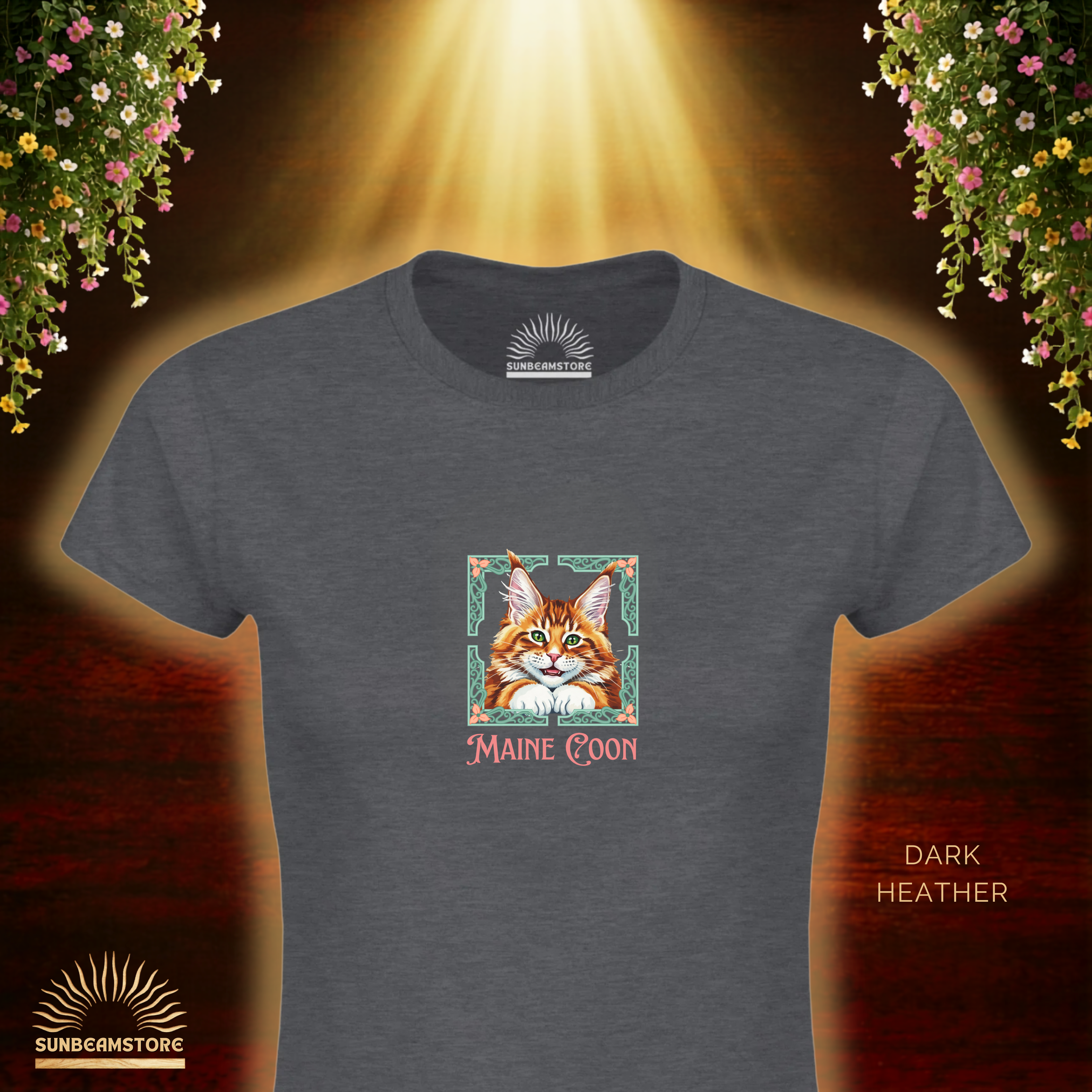 Maine Coon Katzen T-Shirt Damen | Cat Lover Shirt | Geschenk für Katzenliebhaber | Maine Coon Cat Shirt