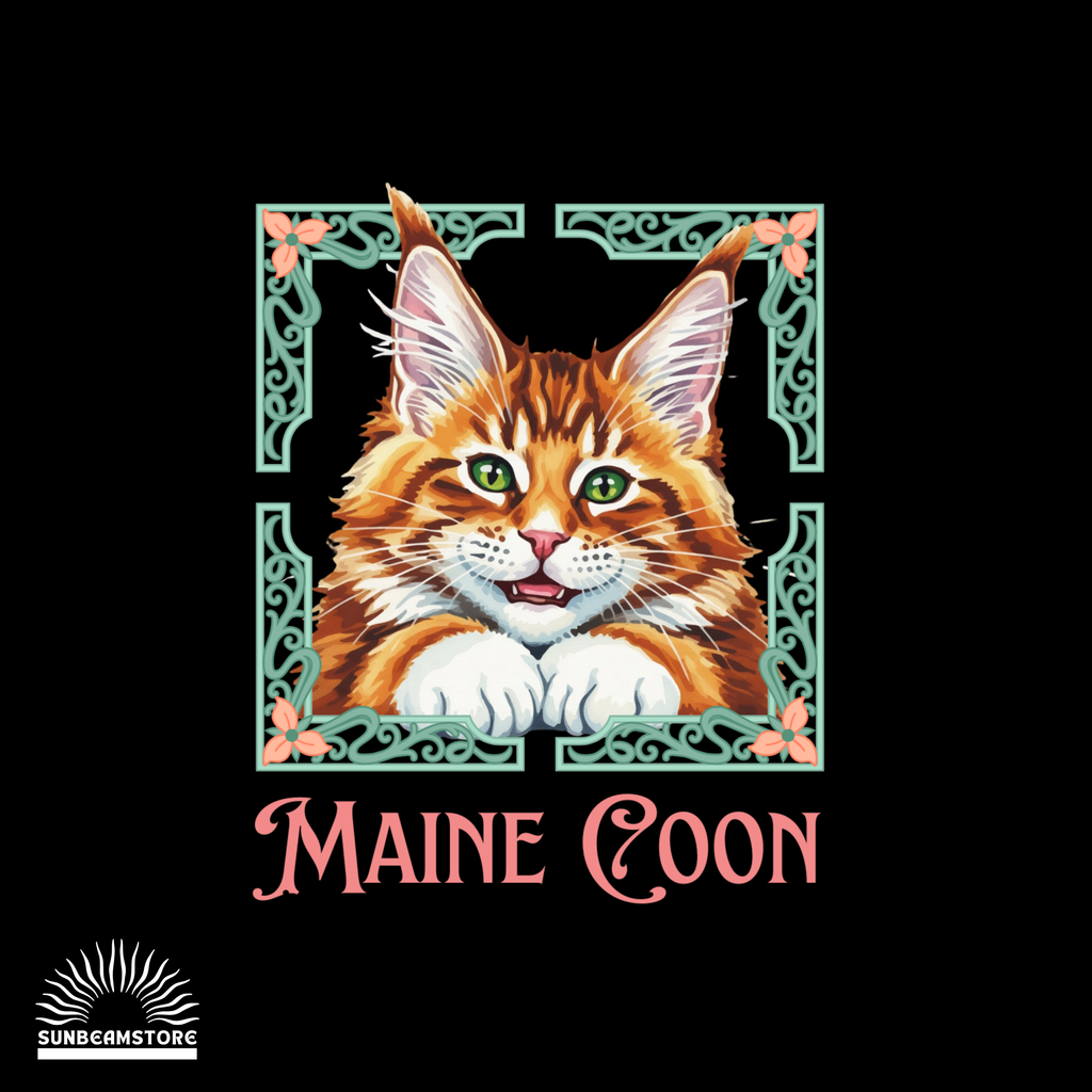 Maine Coon Katzen T-Shirt Damen | Cat Lover Shirt | Geschenk für Katzenliebhaber | Maine Coon Cat Shirt