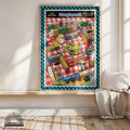Catfishing in Italy – Italienische Pop Art | Lustige Pasta Wandkunst | Retro Comic Küchenbild | The Pasta Series No. 1 | Poster 70x100cm