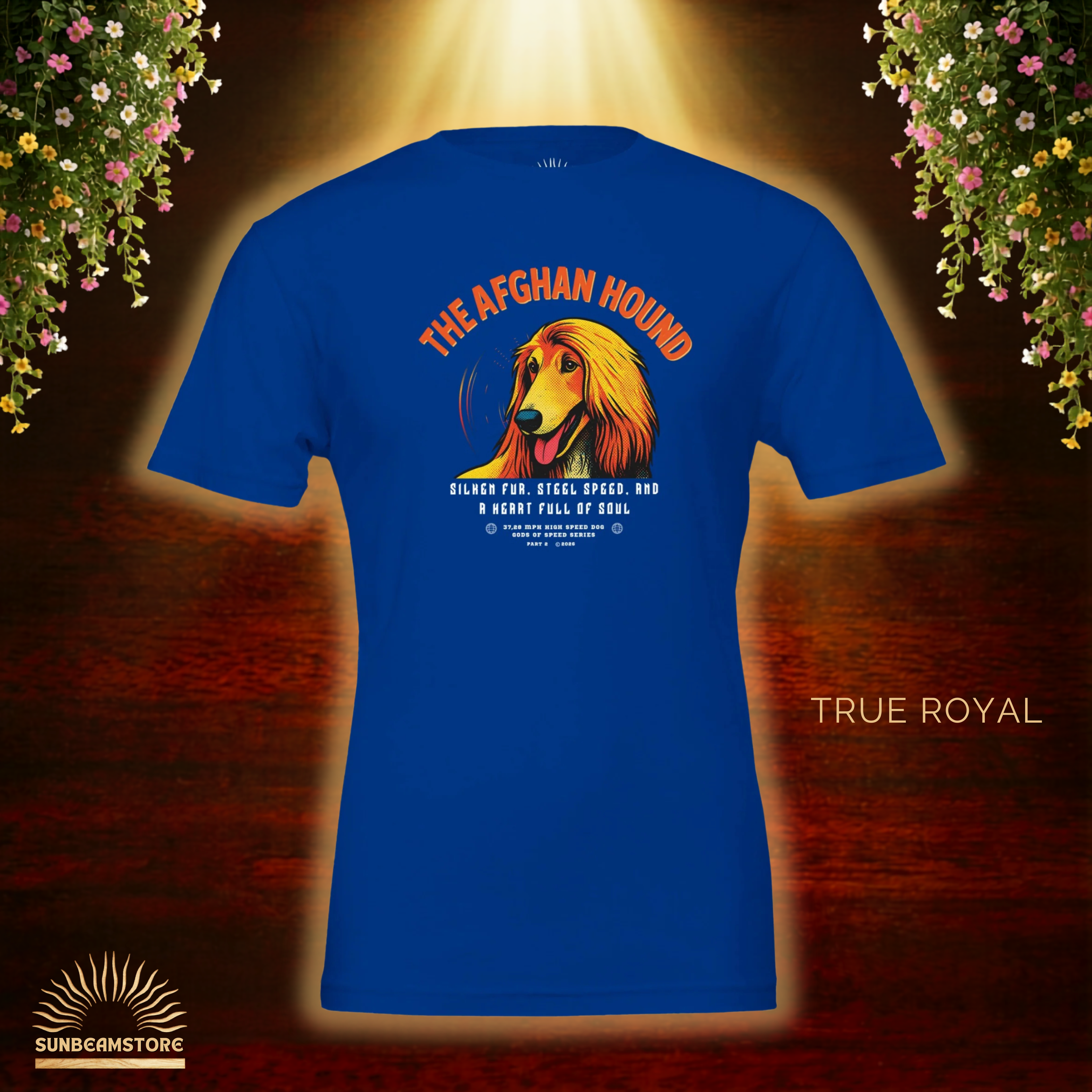 Afghanischer Windhund T-Shirt – Gods of Speed Series Part 2- Silken Fur, Steel Speed and a Heart Full of Soul | Elegantes Afghan Hound Motiv für Windhund-Liebhaber | Unisex Premium T-Shirt Bella + Canvas 3001