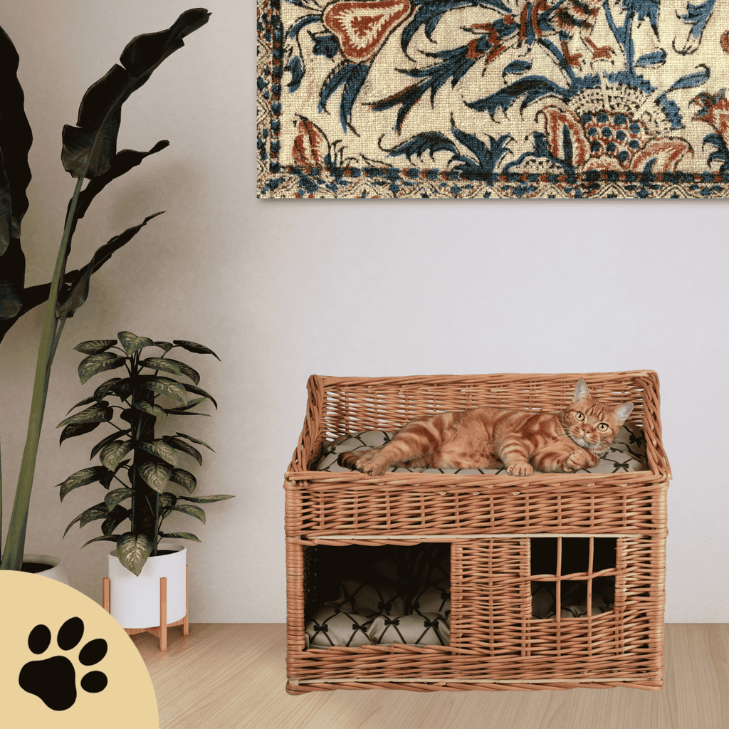 Estrella Wicker Cat House - Sunbeamstore