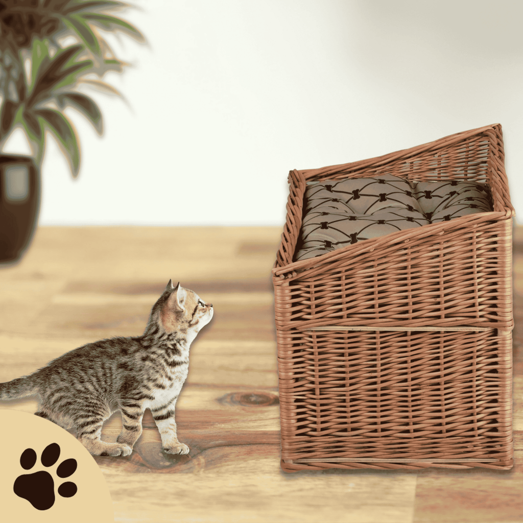 Estrella Wicker Cat House - Sunbeamstore