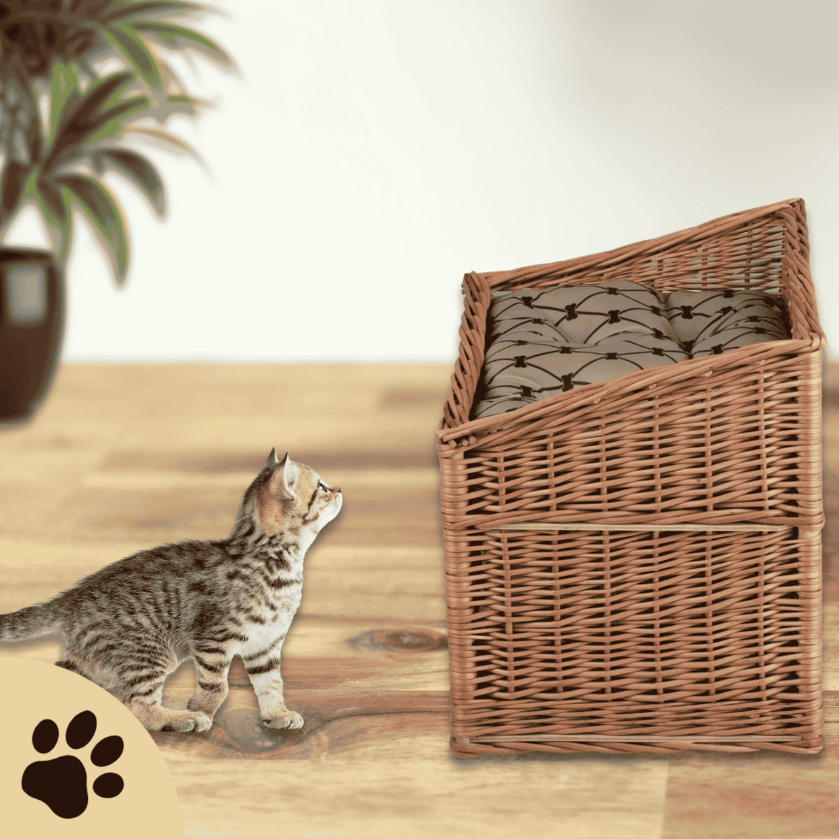Estrella Wicker Cat House - Sunbeamstore