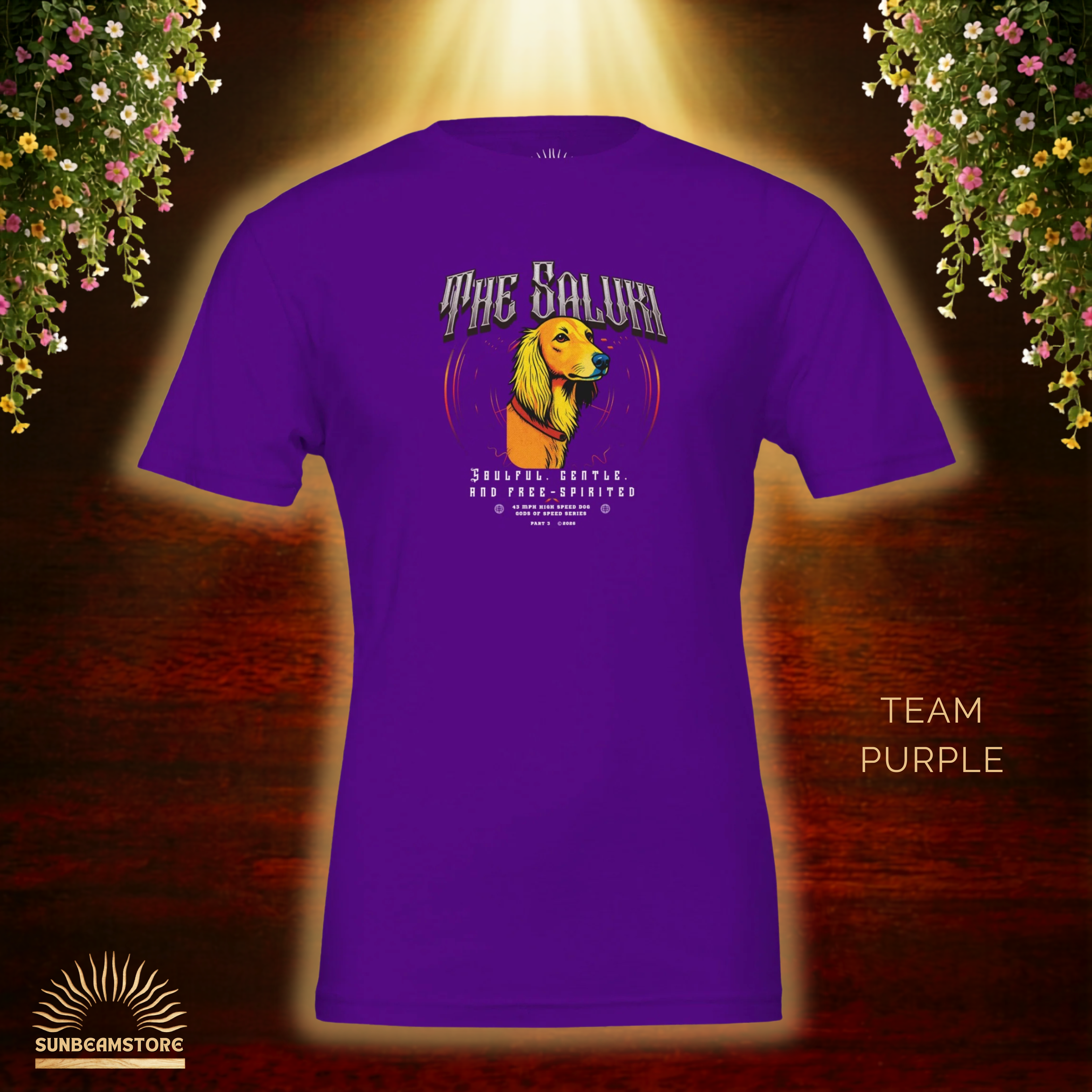 Saluki T-Shirt – The Saluki, Gods of Speed Serie Part 3, Windhund Shirt, Geschenk für Saluki Liebhaber, Soulful Gentle Free-Spirited Premium Unisex Crewneck T-shirt | Bella + Canvas 3001