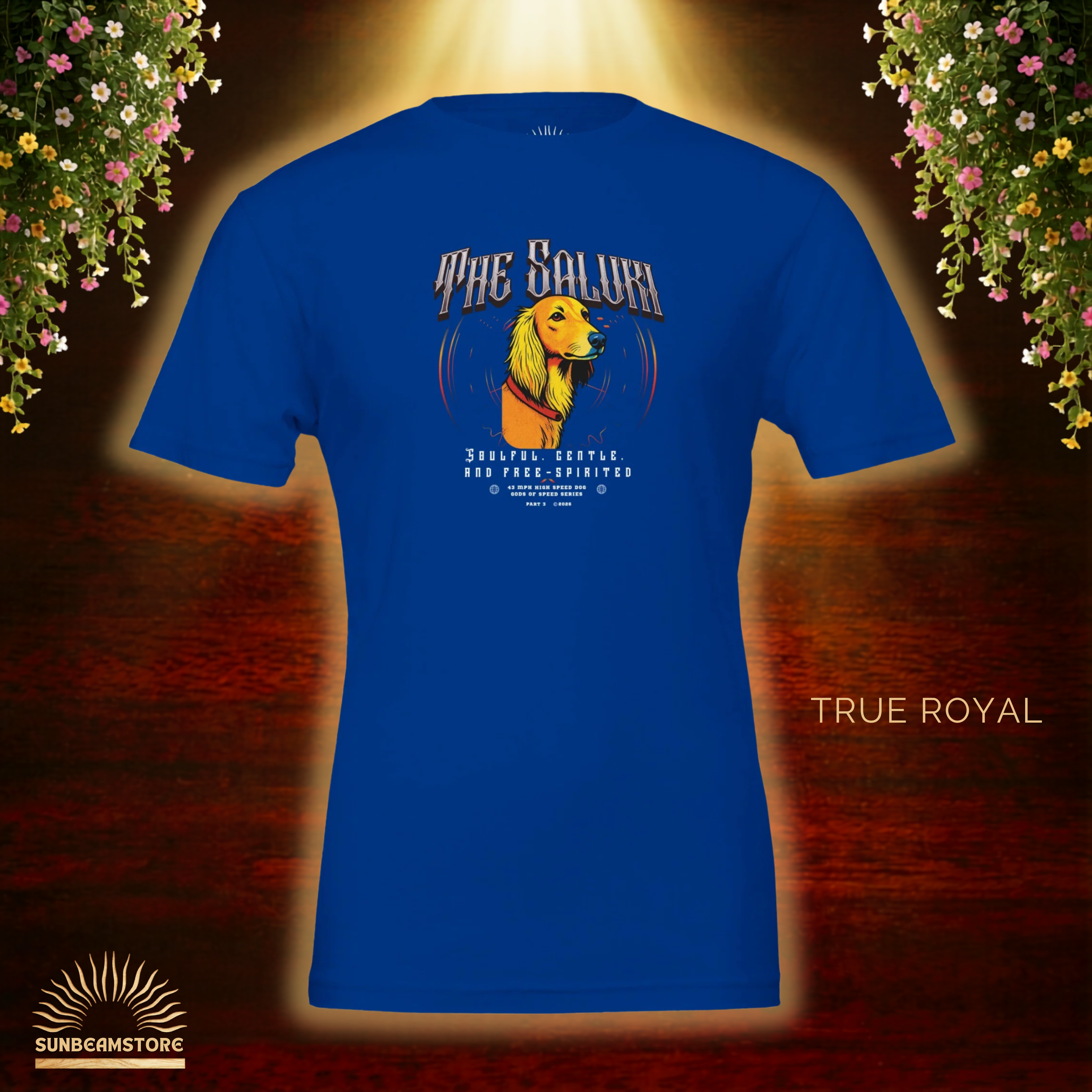 Saluki T-Shirt – The Saluki, Gods of Speed Serie Part 3, Windhund Shirt, Geschenk für Saluki Liebhaber, Soulful Gentle Free-Spirited Premium Unisex Crewneck T-shirt | Bella + Canvas 3001