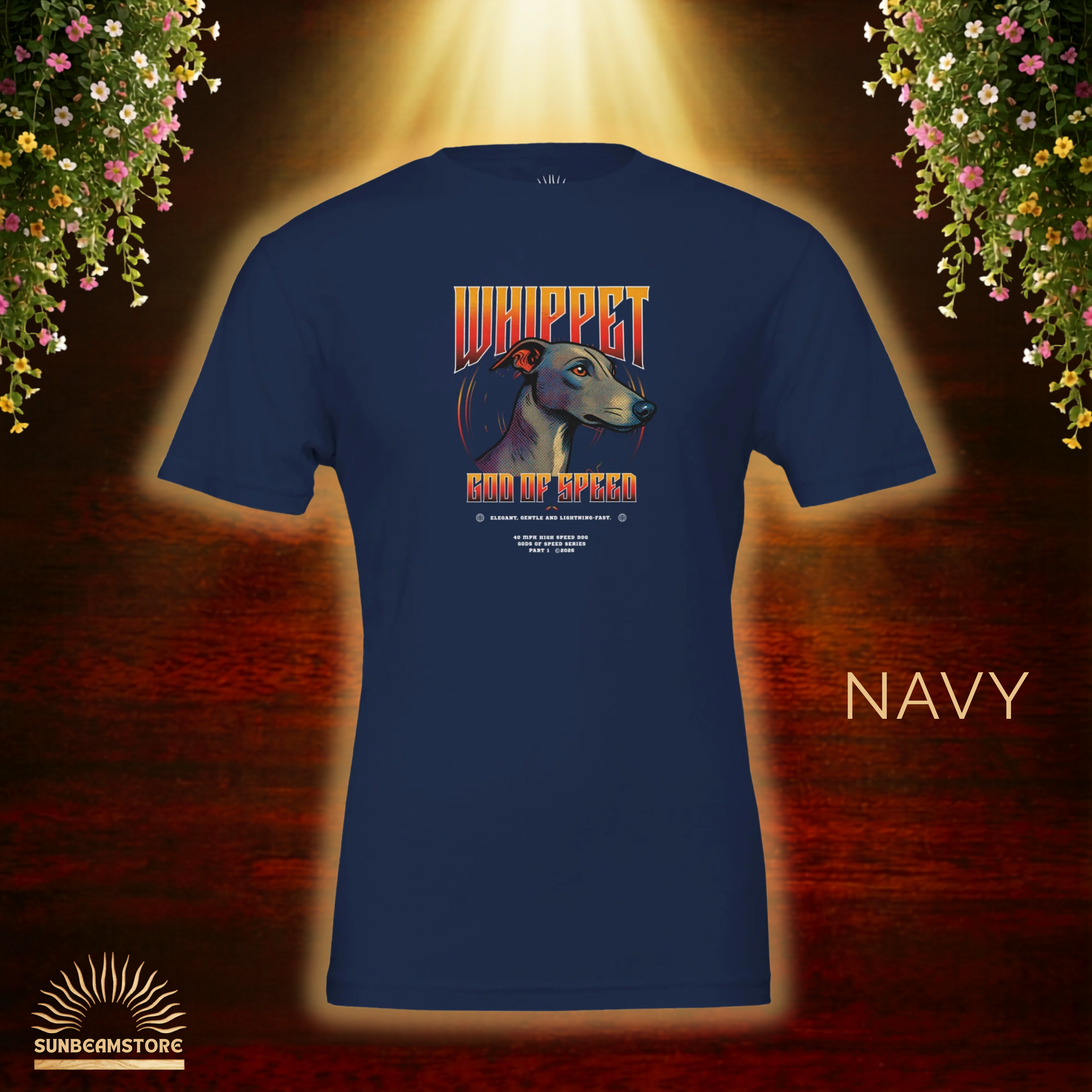 Whippet T-Shirt – Gods of Speed Series Part 1, Windhund Shirt, Whippet Geschenk, Elegantes Hundemotiv, Sighthound Shirt für Whippet Liebhaber Premium Unisex Crewneck T-shirt | Bella + Canvas 3001
