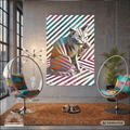 Origami Cat – Moderne Katzenkunst auf Leinwand 70 x 100 cm | Geometrische Pop Art Wanddeko für Katzenliebhaber I Canvas 70x100 cm / 28x40″ - Sunbeamstore
