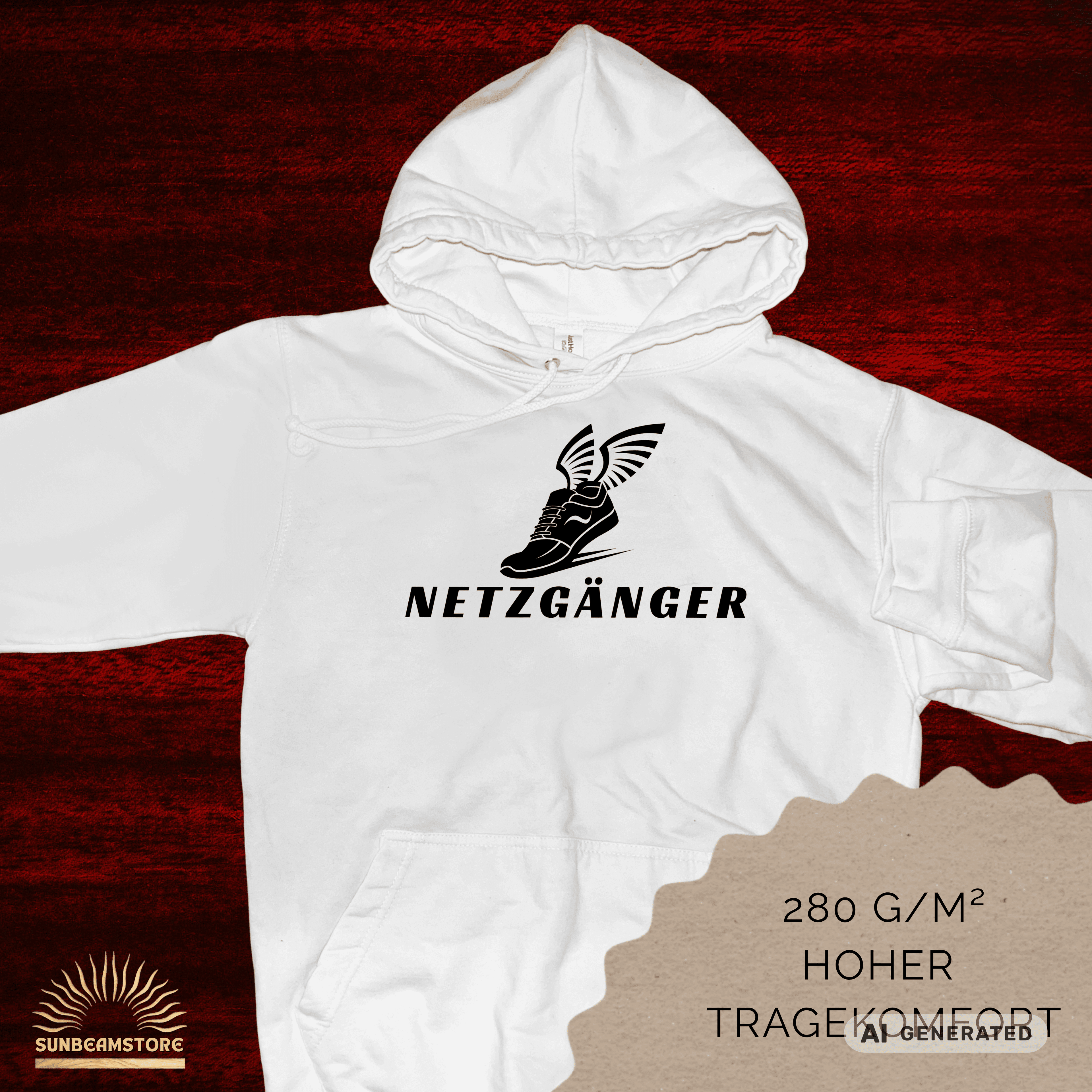 Netzgänger Tennis Fun Hoodie Premium Unisex Pullover Hoodie | JustHoods JH001 - Sunbeamstore