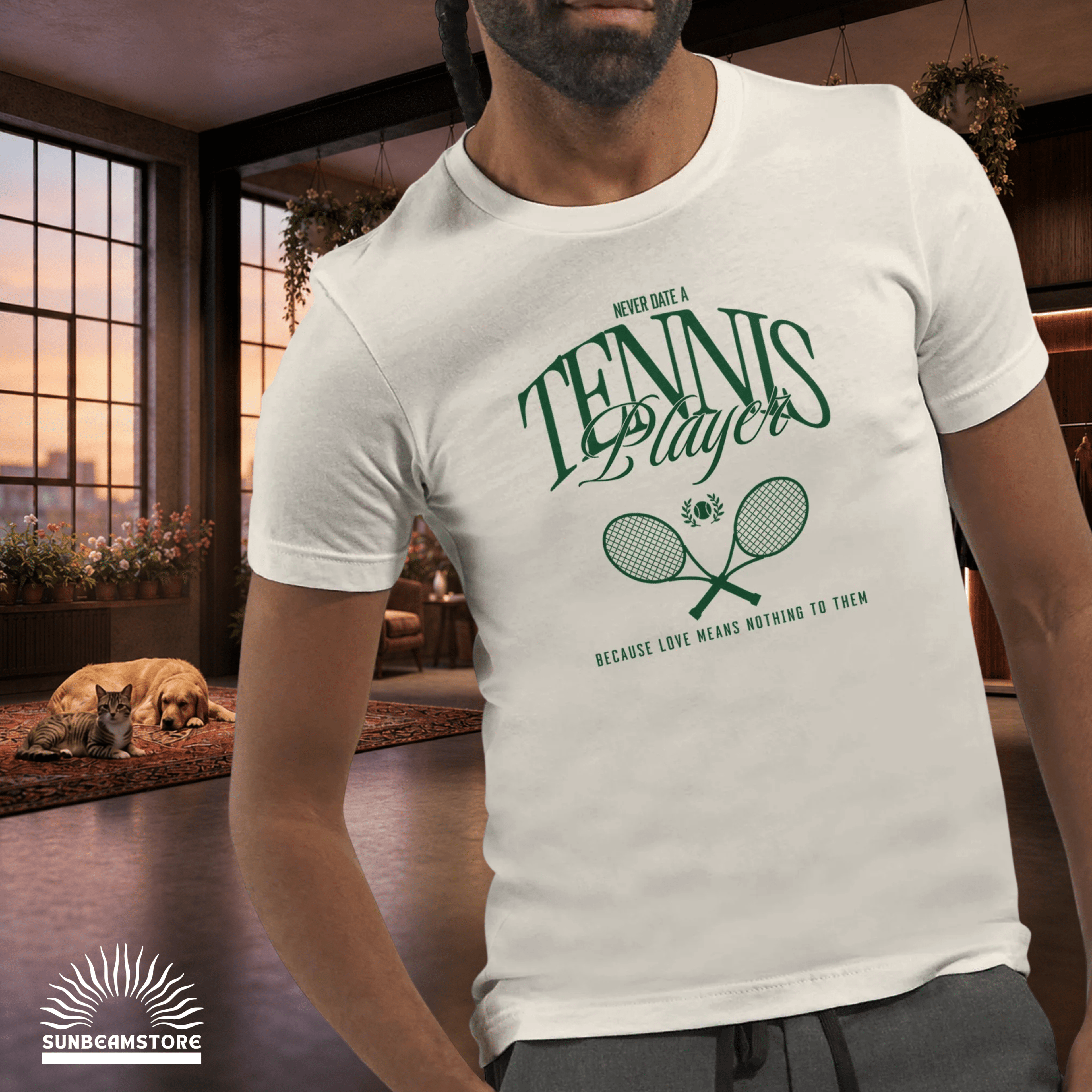 Never Date A Tennis Player T-Shirt – Lustiges Tennis Shirt für Damen & Herren | Bella+Canvas 3001 Premium Unisex Crewneck T-shirt | - Sunbeamstore