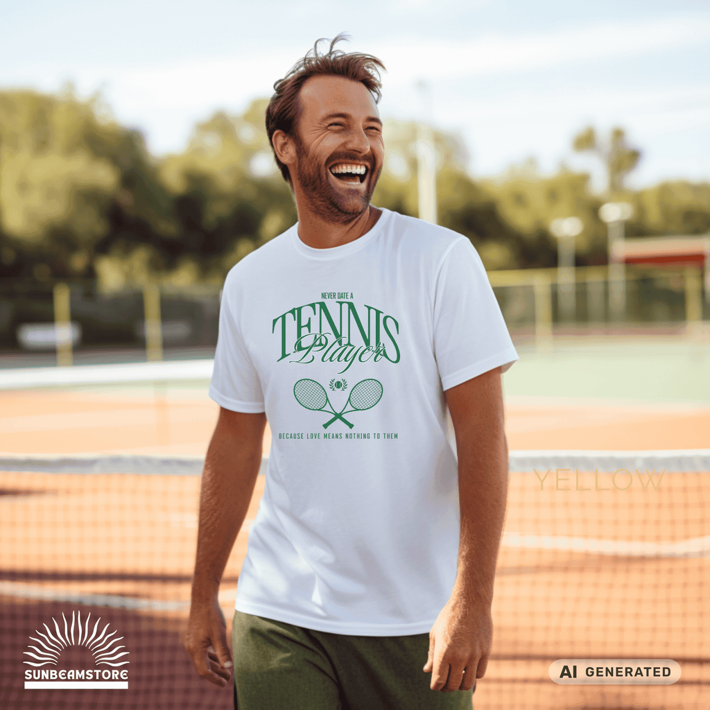 Never Date A Tennis Player T-Shirt – Lustiges Tennis Shirt für Damen & Herren | Bella+Canvas 3001 Premium Unisex Crewneck T-shirt | - Sunbeamstore