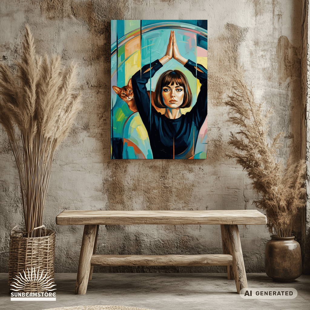 The Quiet Queens – Modernes Katzenbild auf Leinwand 70 x 100 cm | Elegante Wandkunst für Katzenliebhaber I Canvas 70x100 cm / 28x40″ - Sunbeamstore