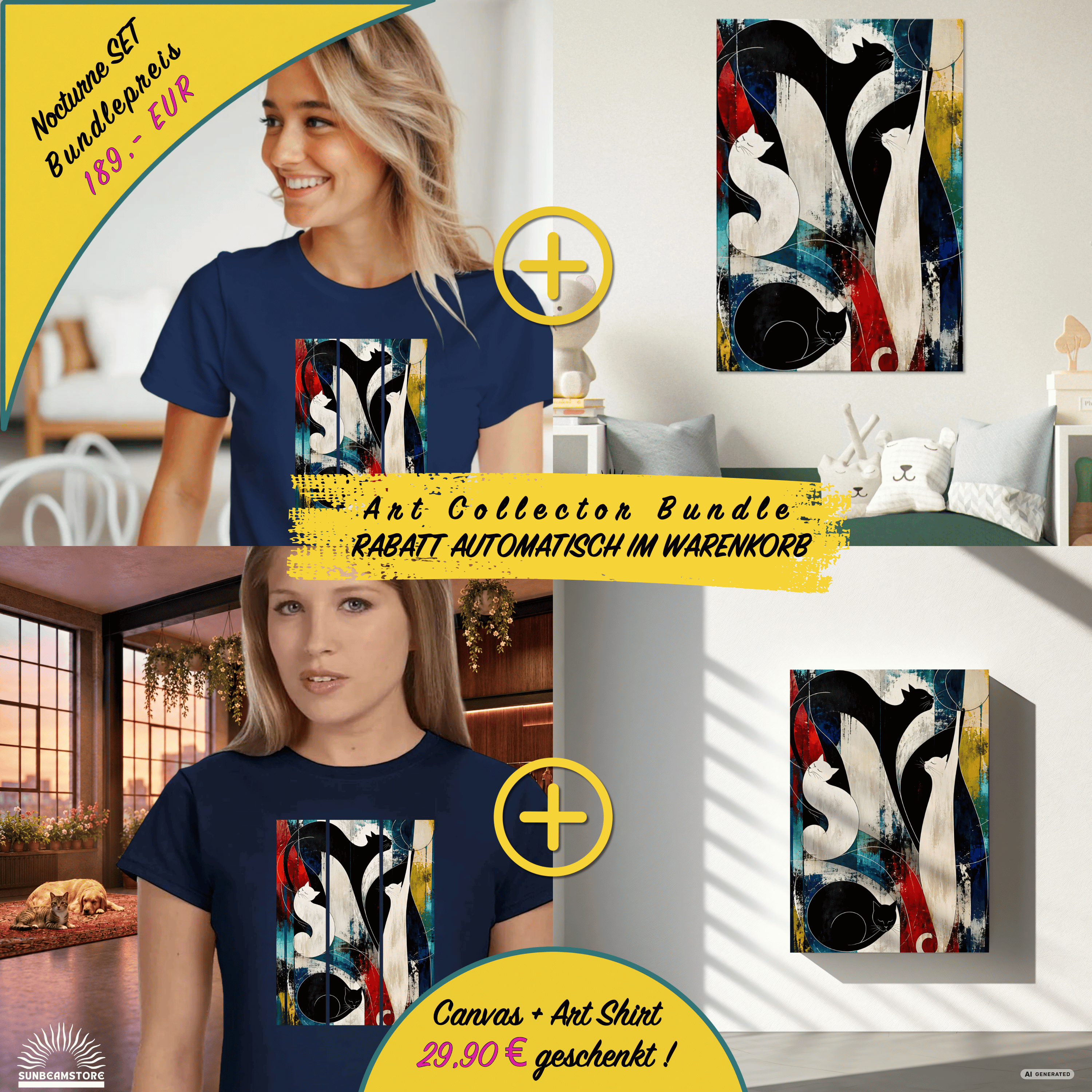 Nocturne for Four Cats – Art Edition T-Shirt