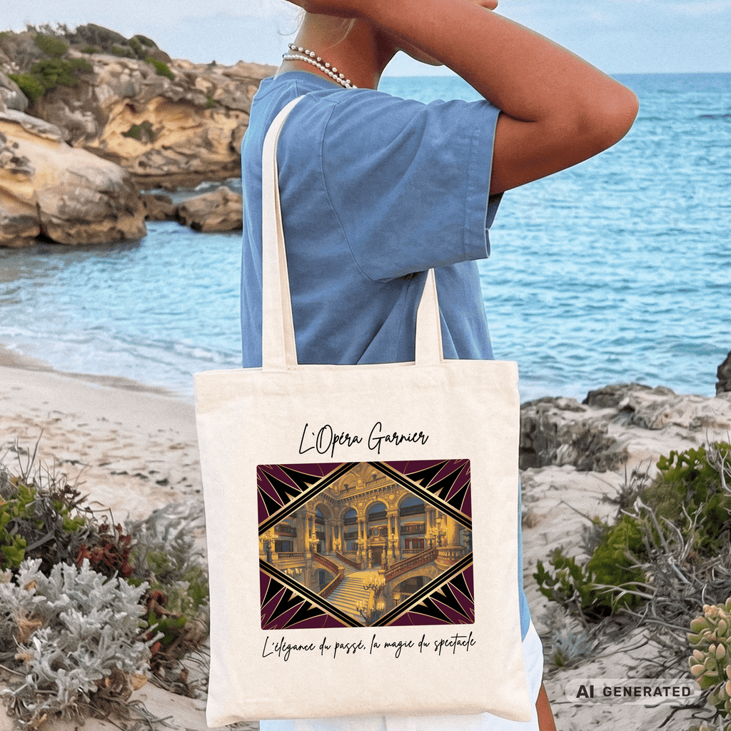 Stofftasche Paris Oper – Opéra Garnier Kunstmotiv, eleganter Jutebeutel, Architektur Tote Bag - Sunbeamstore