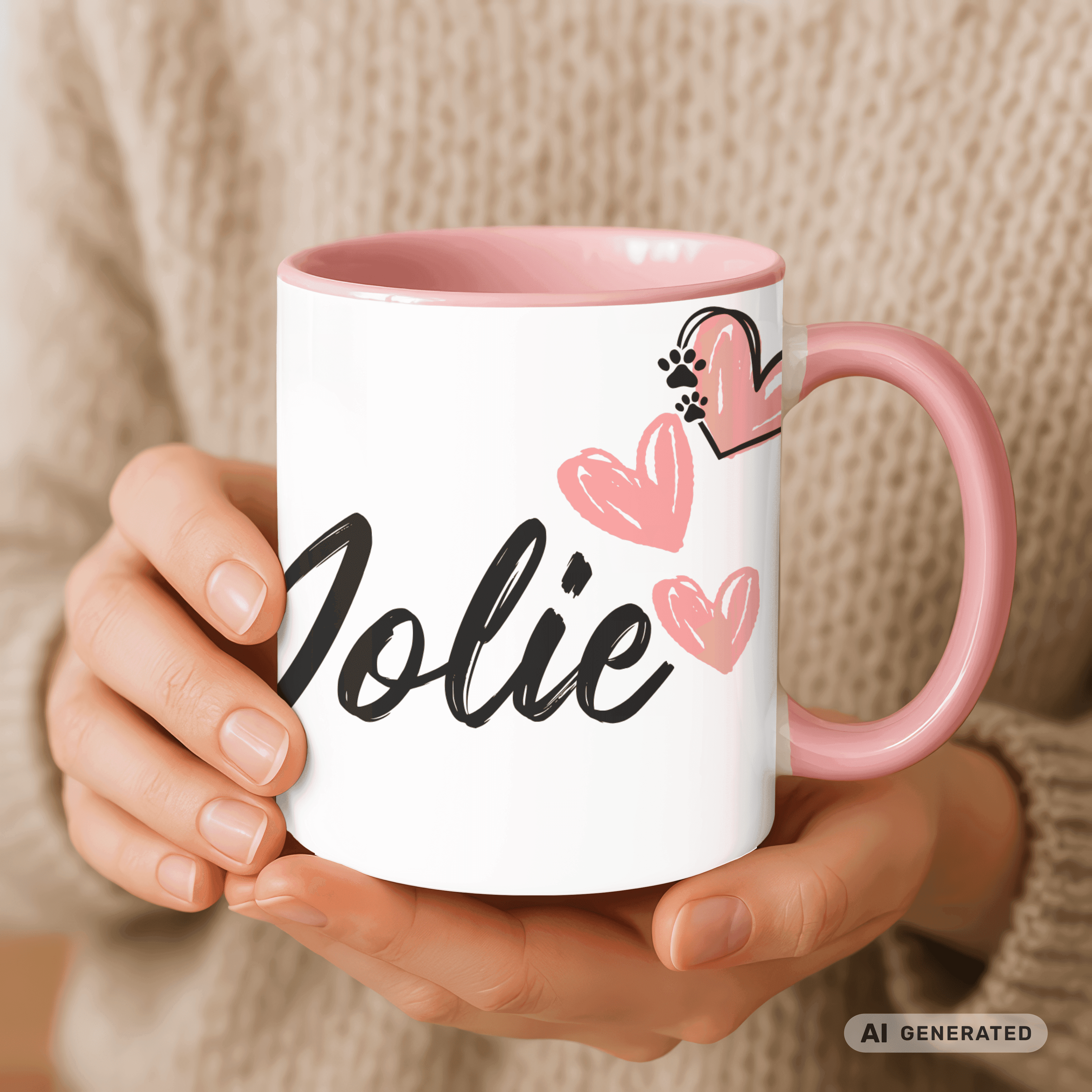 Personalisierte Papillon Tasse 11oz – Aquarell Hundemotiv mit Namen | Geschenk für Papillon Besitzer | Keramiktasse mit Farbwahl - Sunbeamstore