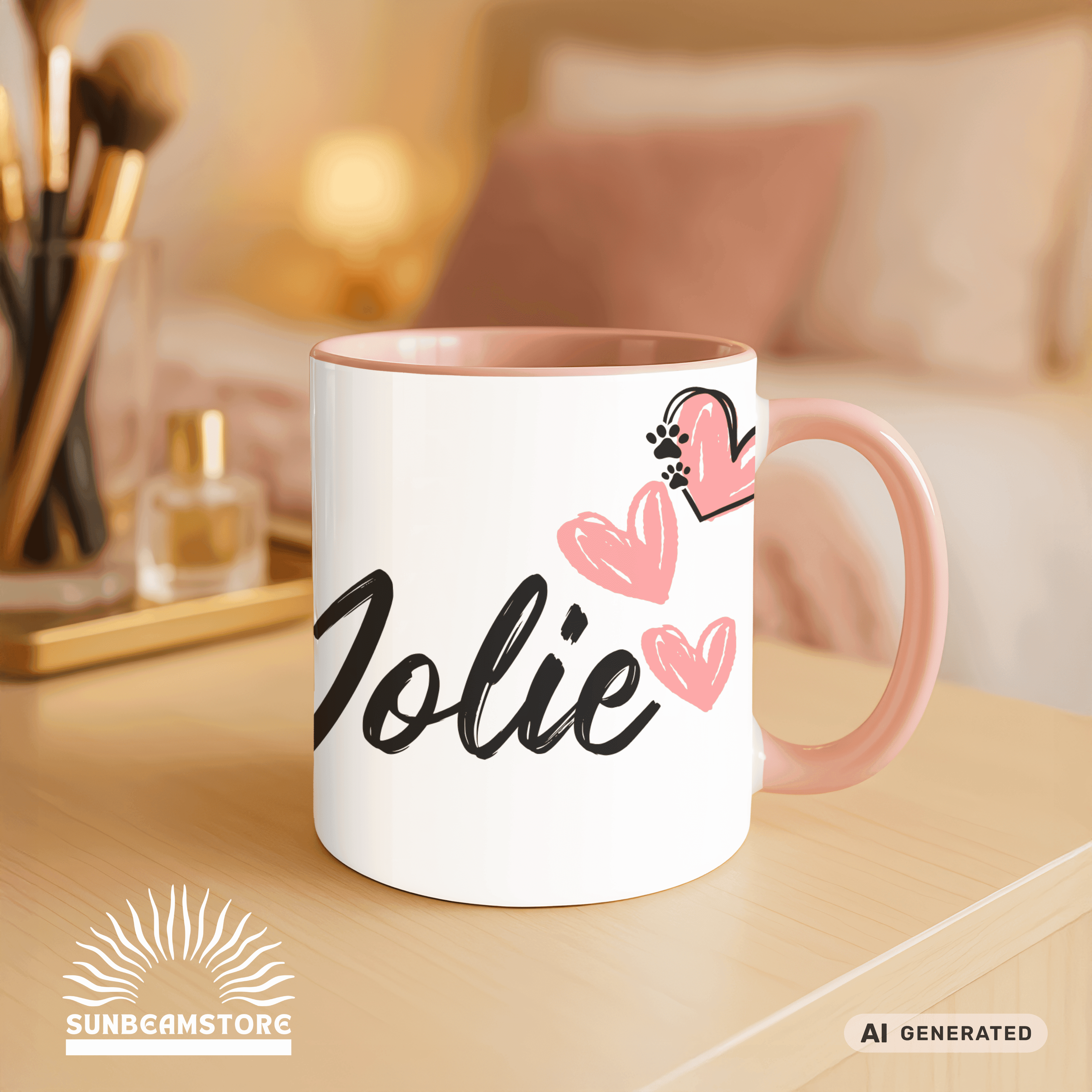 Personalisierte Papillon Tasse 11oz – Aquarell Hundemotiv mit Namen | Geschenk für Papillon Besitzer | Keramiktasse mit Farbwahl - Sunbeamstore