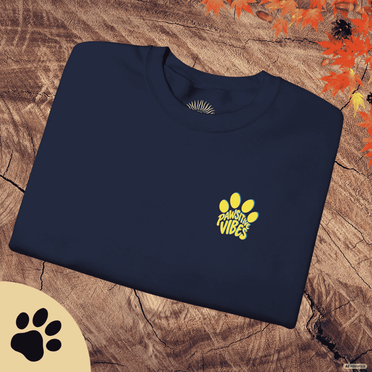 Pawsitive Vibes Sweatshirt – Floral Lemon Hundepulli mit Pfotenprint - Sunbeamstore