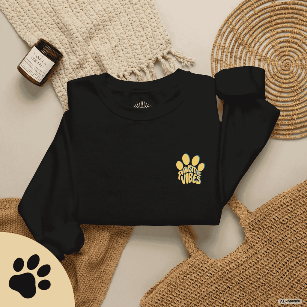 Pawsitive Vibes Sweatshirt – Floral Lemon Hundepulli mit Pfotenprint - Sunbeamstore