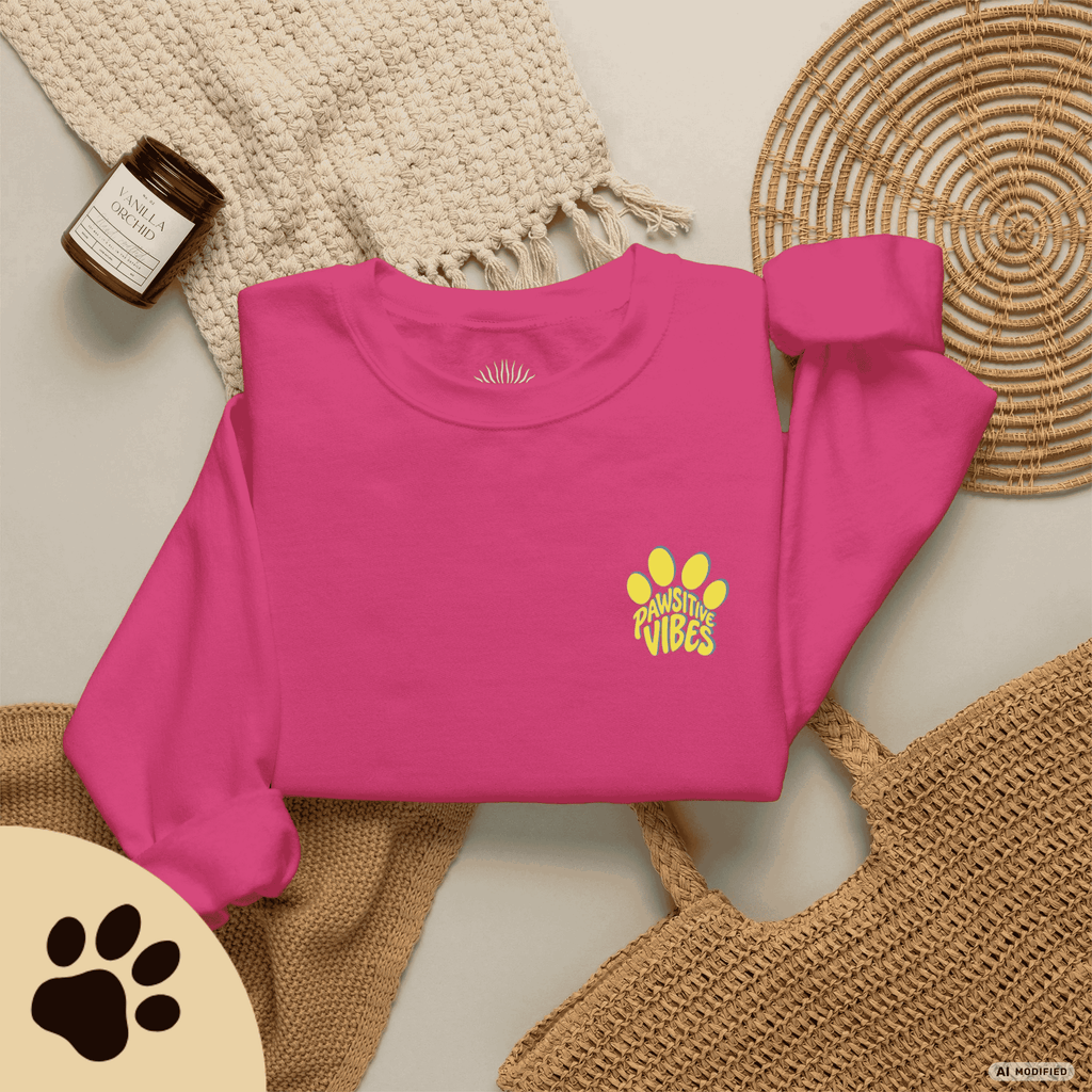 Pawsitive Vibes Sweatshirt – Floral Lemon Hundepulli mit Pfotenprint - Sunbeamstore
