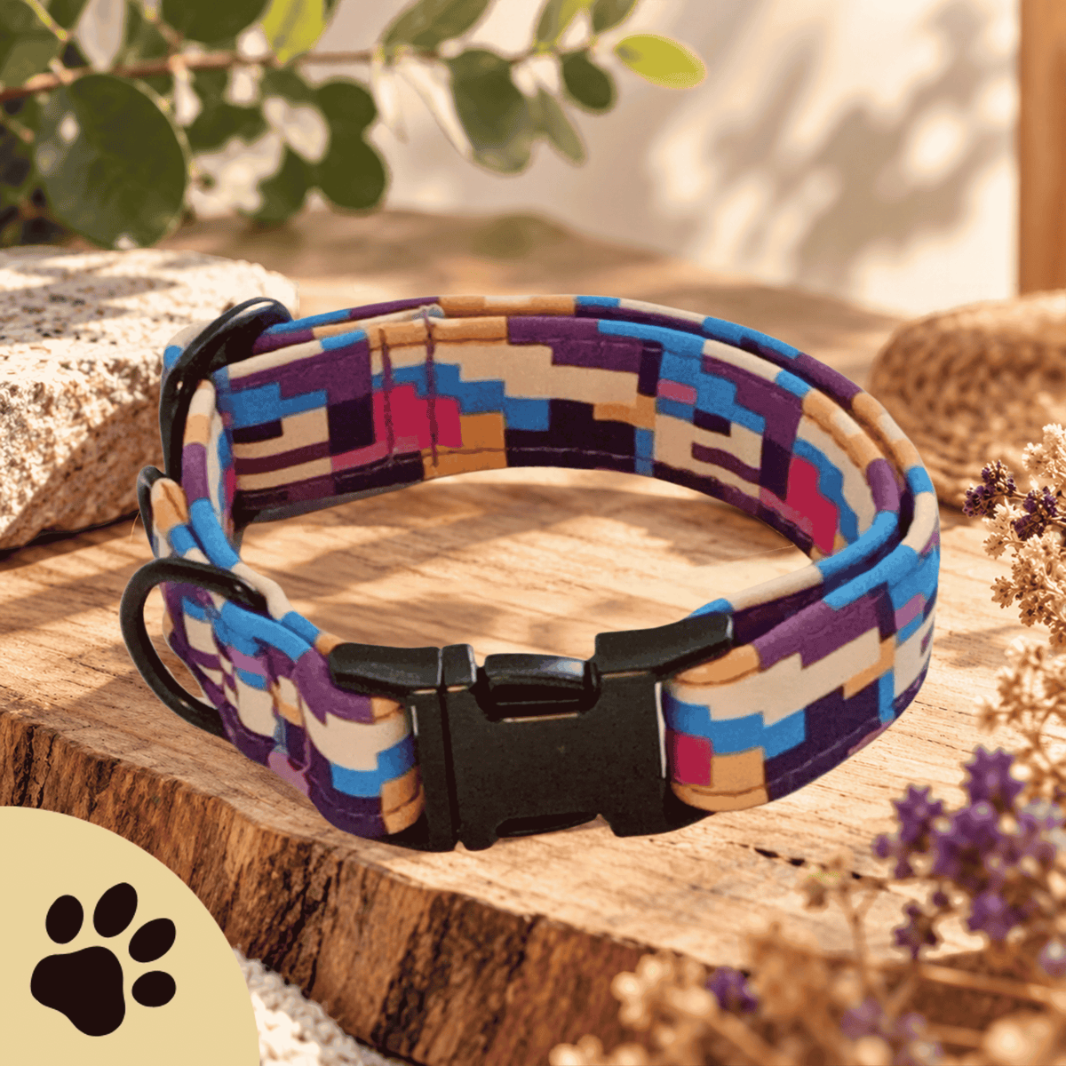Design Hundehalsband "Pixel" - Gemustertes Halsband für Pixelfans - Sunbeamstore