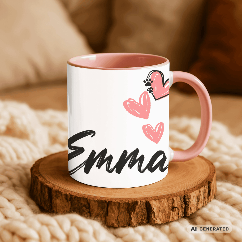 Personalisierte Pudel Tasse 11oz – Aquarell Hundemotiv mit Namen | Geschenk für Pudel Besitzer | Keramiktasse mit Farbwahl - Sunbeamstore