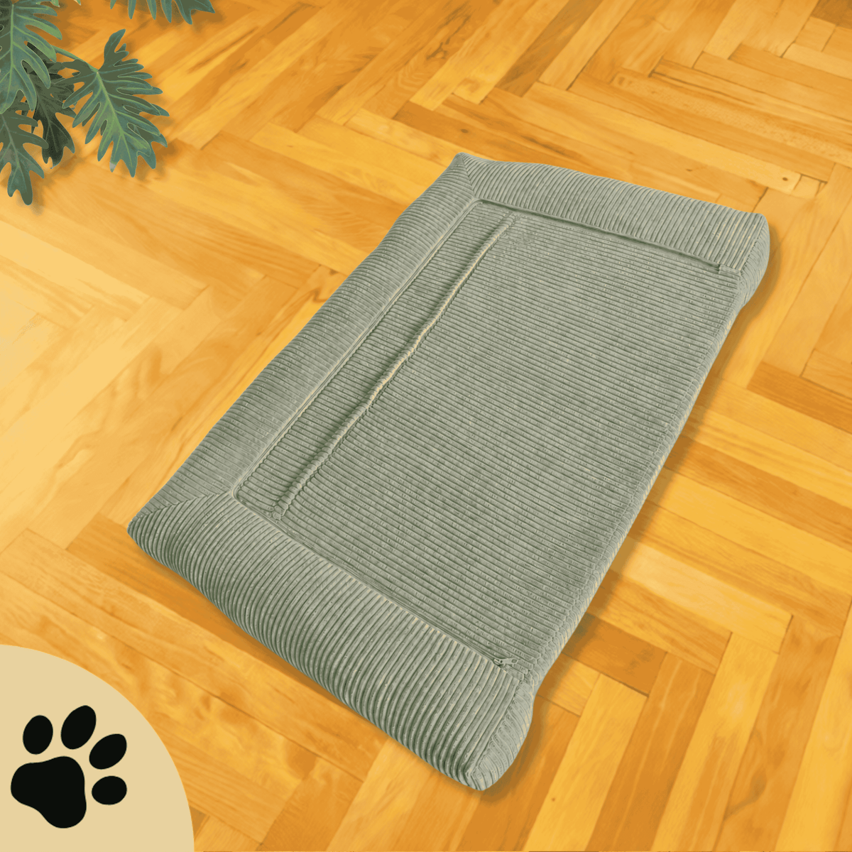 Carré Memory Foam Hundematratze – Olive Green, XL - Sunbeamstore