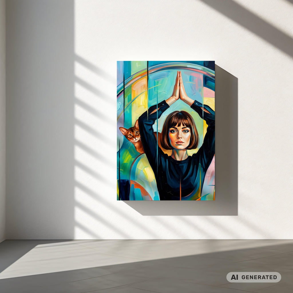 The Quiet Queens – Modernes Katzenbild auf Leinwand 70 x 100 cm | Elegante Wandkunst für Katzenliebhaber I Canvas 70x100 cm / 28x40″ - Sunbeamstore