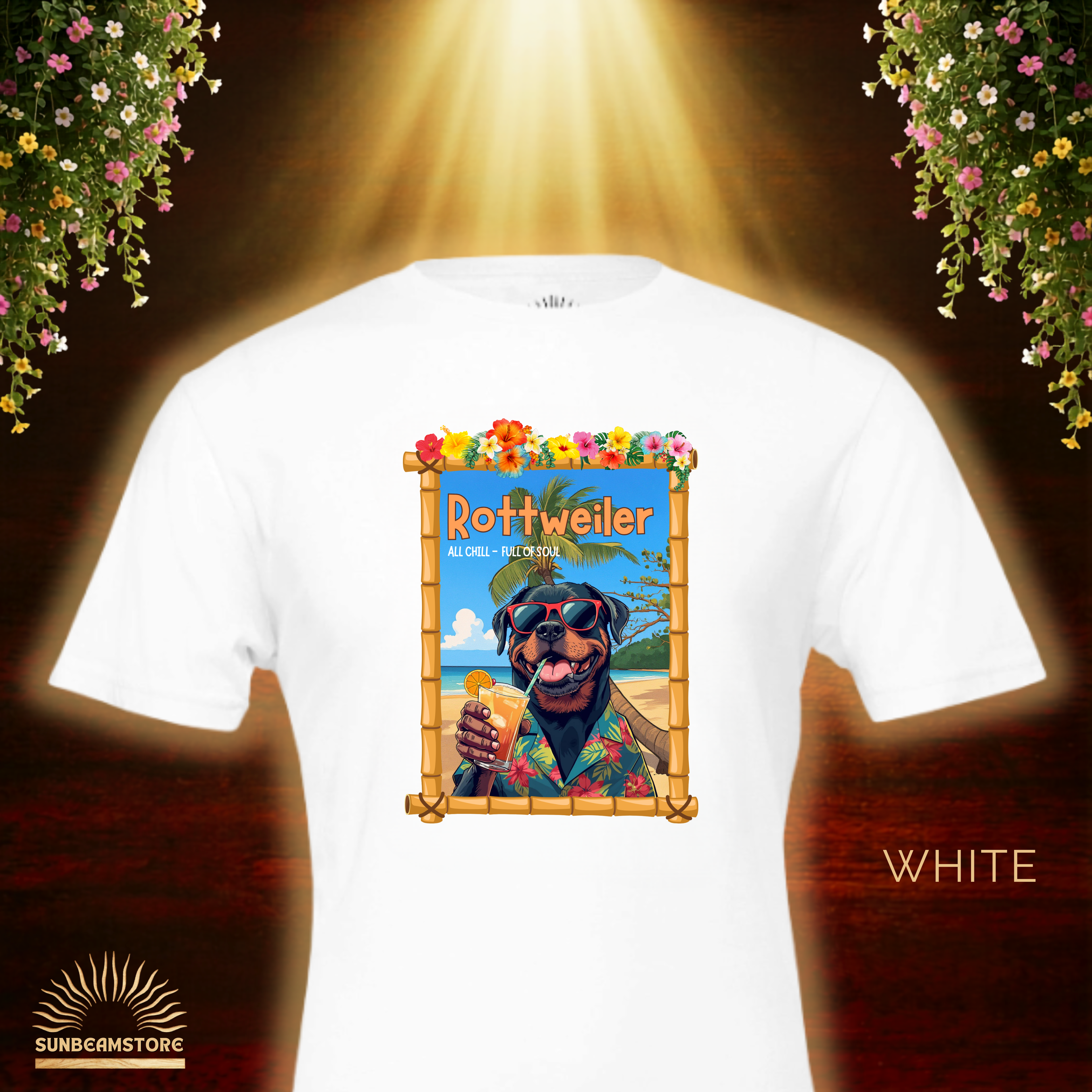 Lustiges Rottweiler T-Shirt – Cool Dog Lover Shirt mit Summer Vibes Unisex Premium Unisex Crewneck T-shirt | Bella + Canvas 3001
