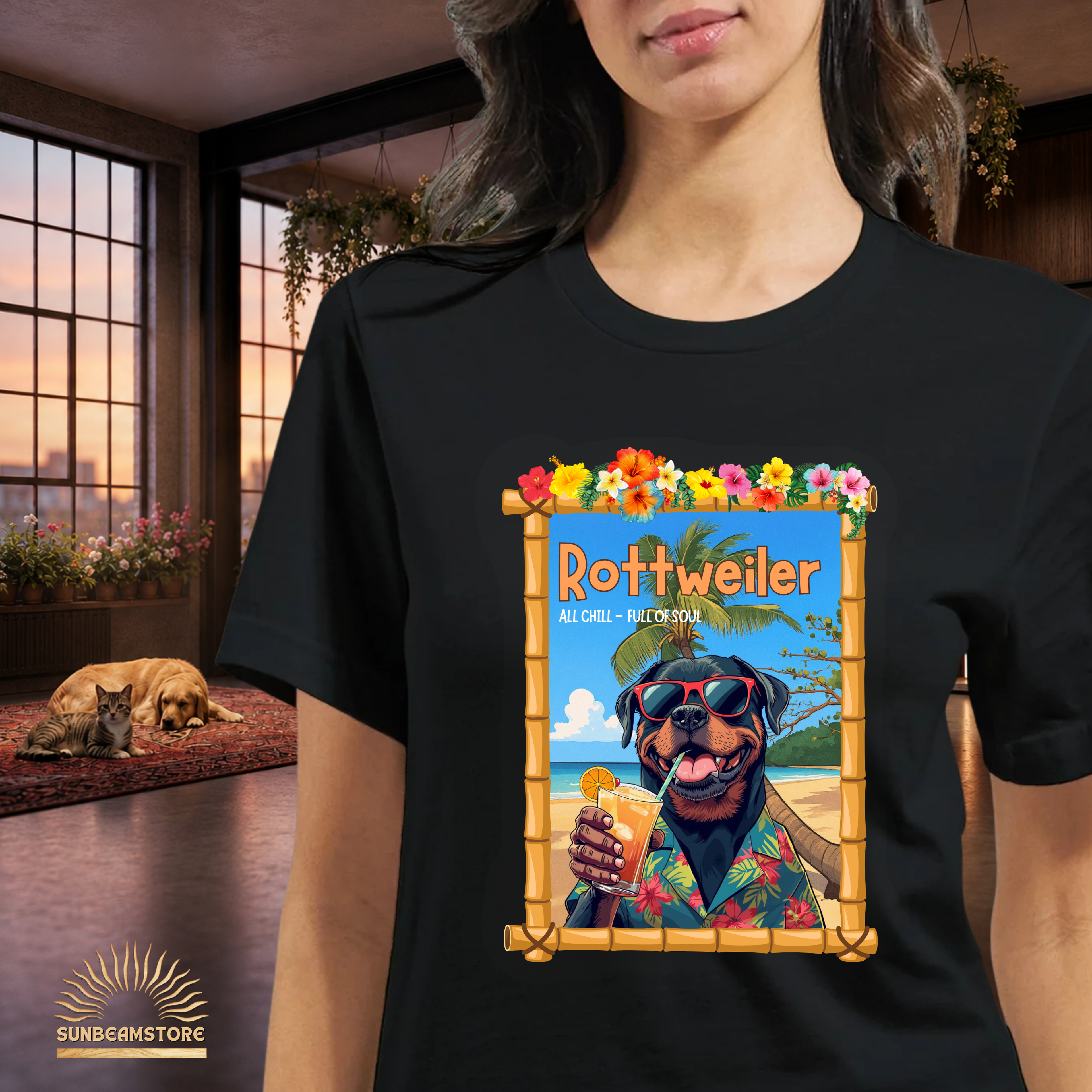 Rottweiler T-Shirt – Lustiges Hundeshirt im Urlaubsstil | Dog Lover Geschenk  Premium Unisex Crewneck T-shirt | Bella + Canvas 3001
