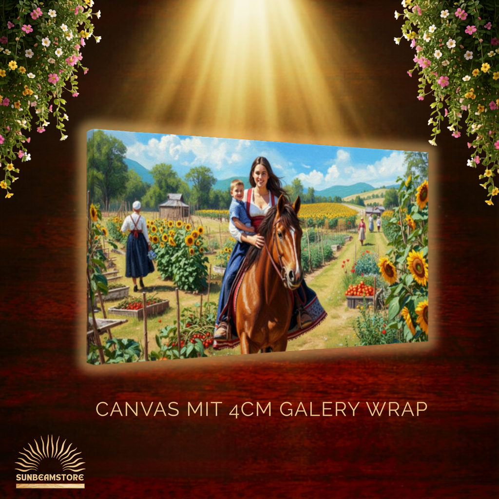 Ride through the cottage garden     High-quality digital print on Canvas